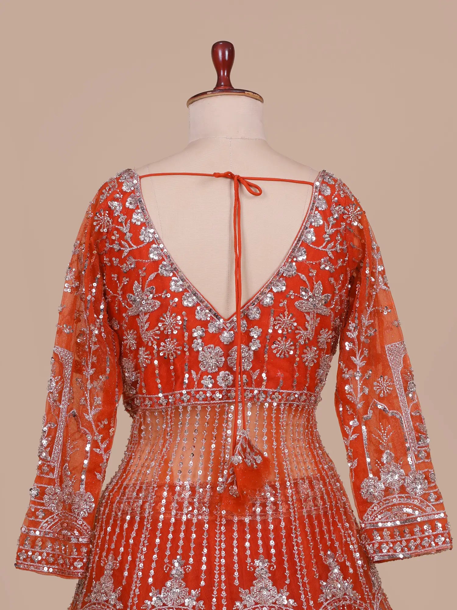 Exclusive Rust Orange Statement Indo Western Lehenga Collection Online