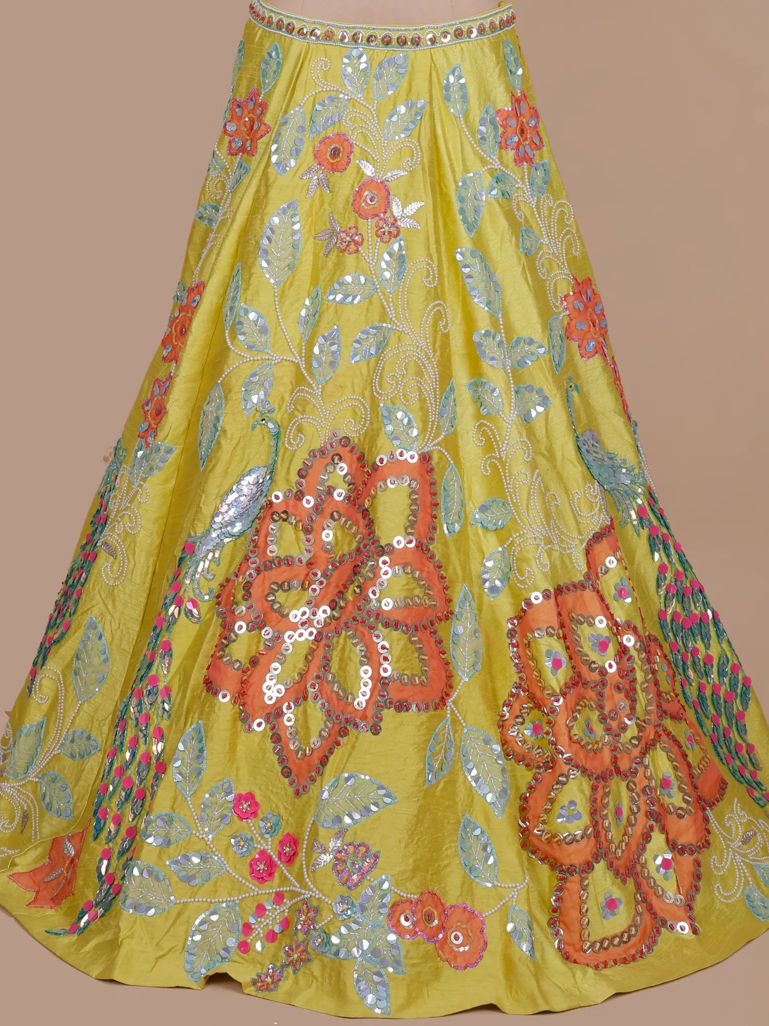 Trendy Yellow PDP-Inspired Silk Haldi Lehenga With Designer Finish