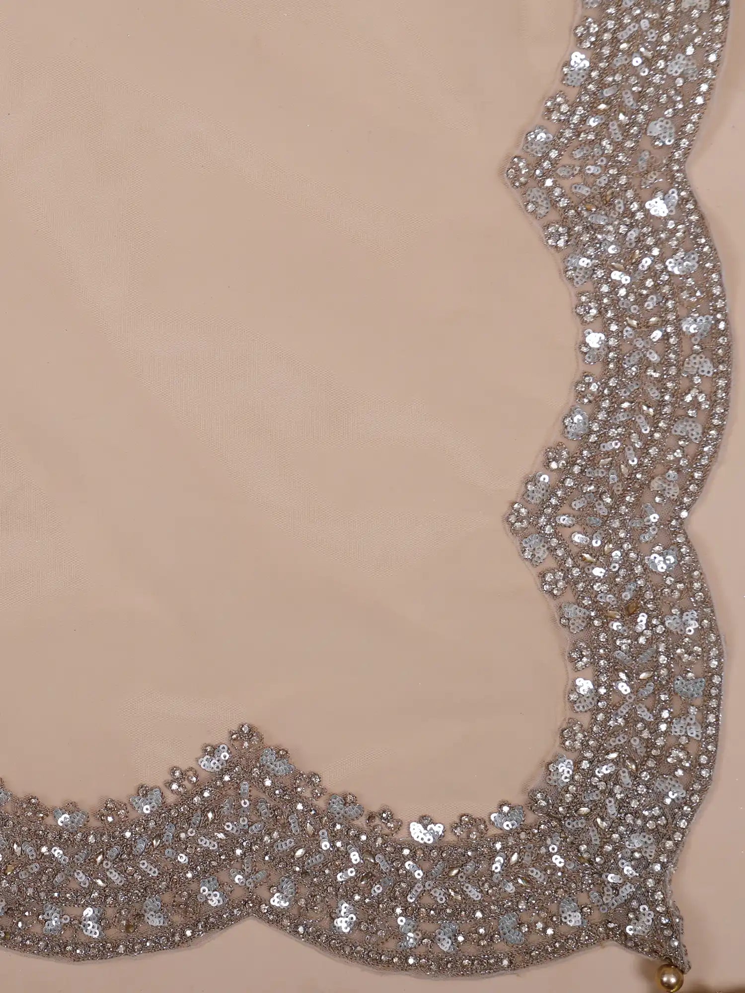 Champagne Designer Indo Western Lehenga With Sparkling Diamond Work