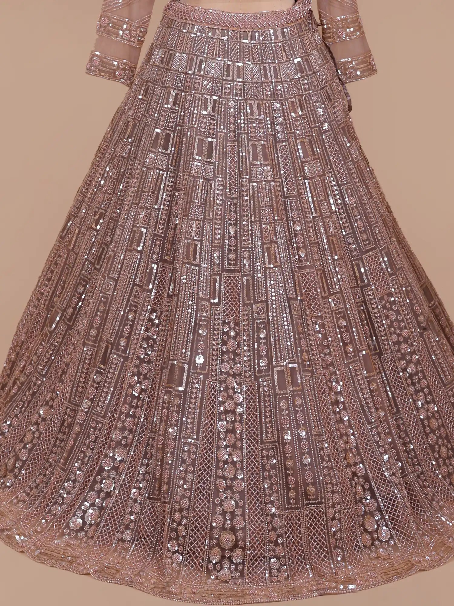 Shop Iconic Onion Pink Lehenga With Luxury Crystal Embellishments