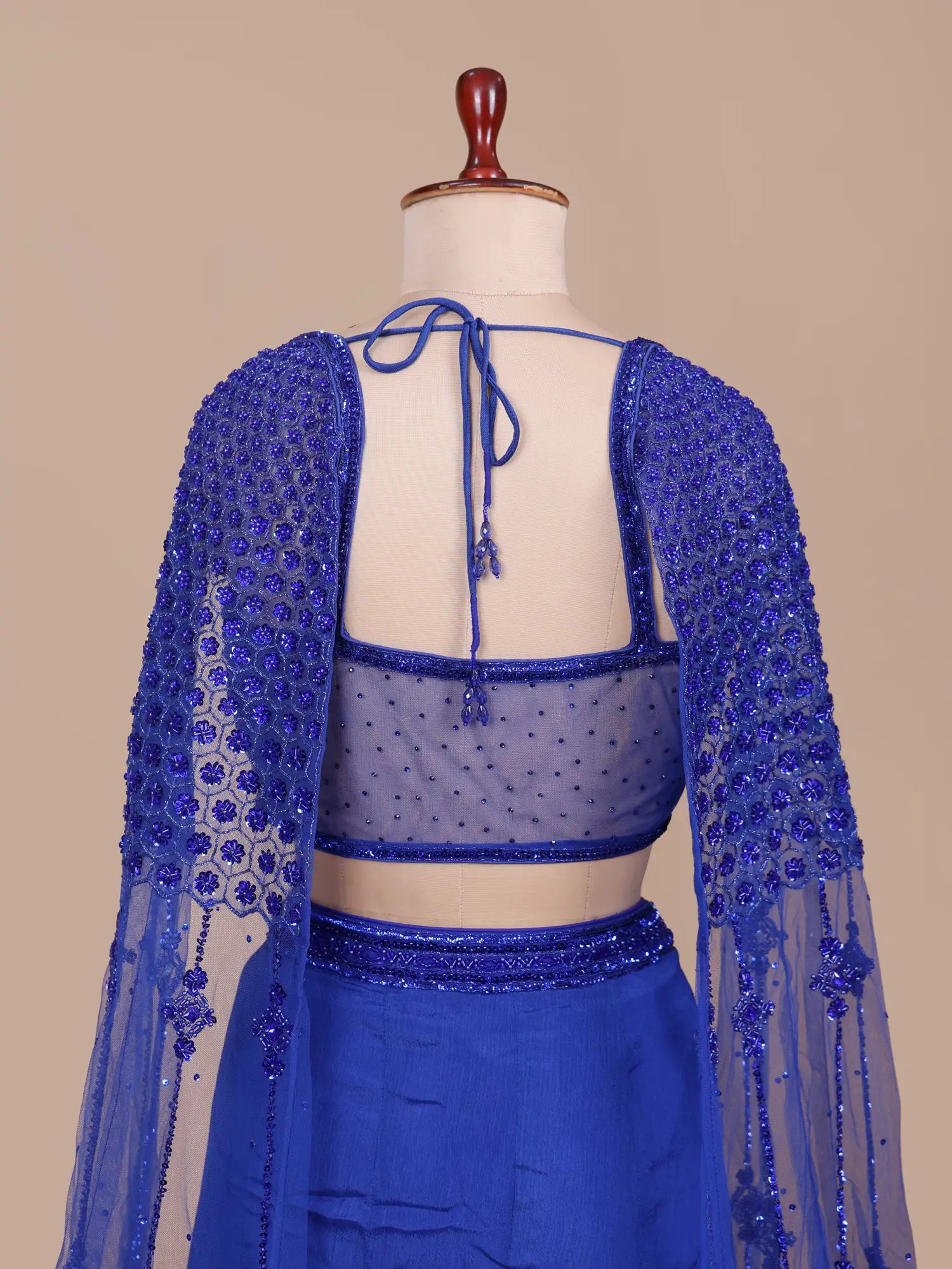 Royal Blue Designer Fishcut Lehenga With Premium Embellishments