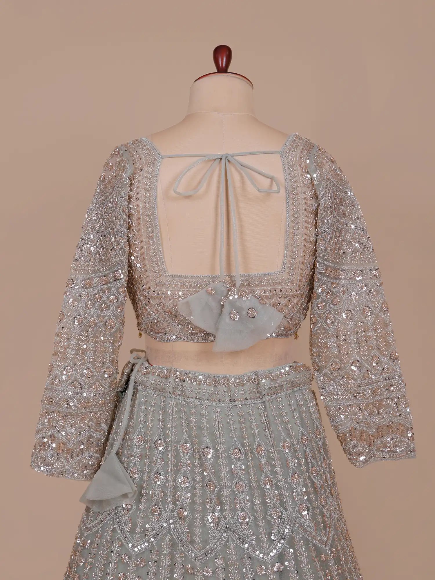 Signature Sage Green Designer Lehenga With Luxury Handwork