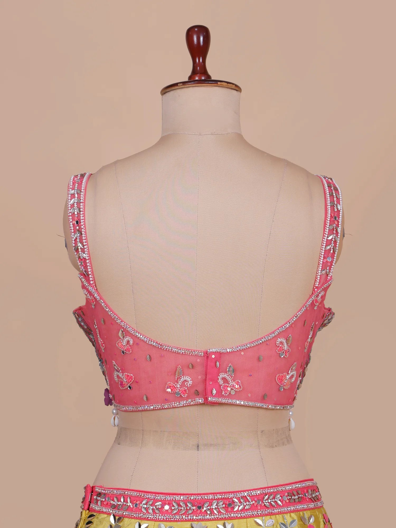 Pink Yellow PDP Inspired Silk Lehenga With Luxe Finish