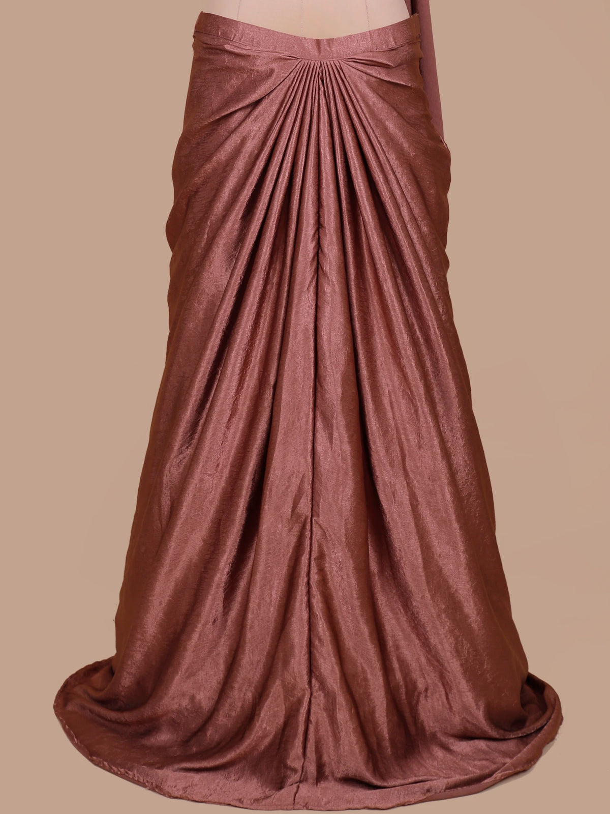 Bronze Imported Silk Ready to Wear Saree with Sequin Stone Embellishments