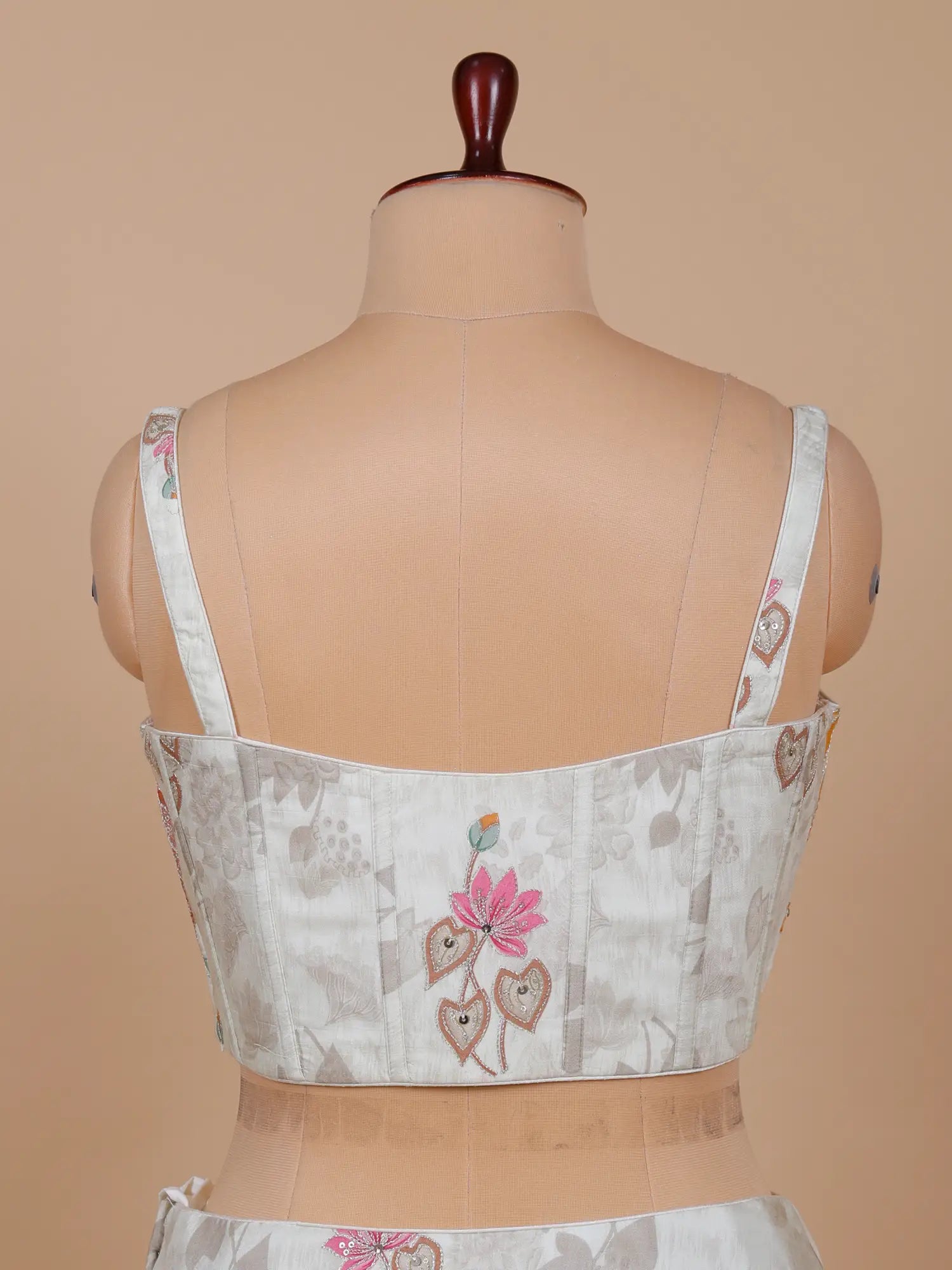 Affordable Party Wear Off White Crepe Silk Lehenga