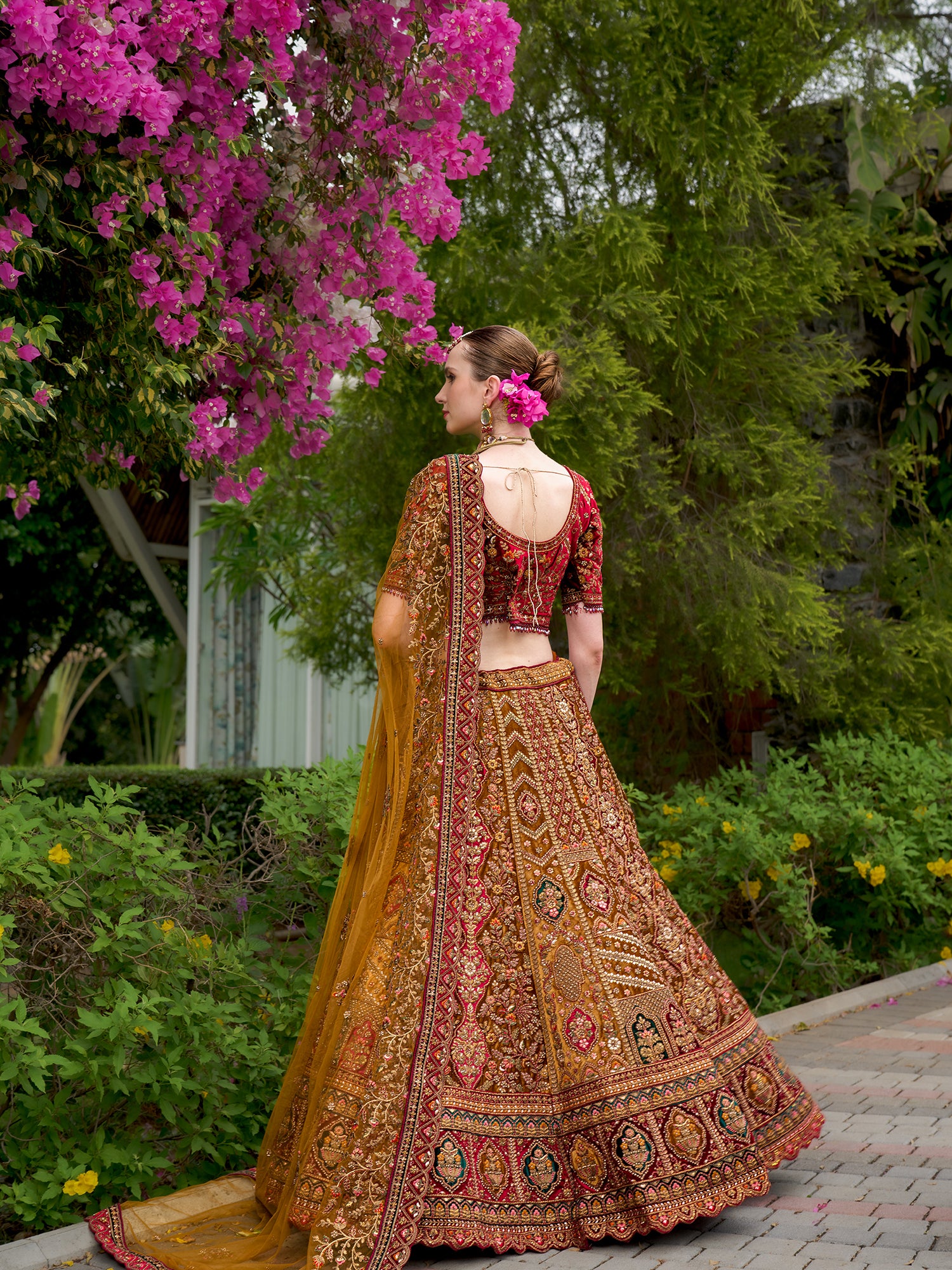 Luxurious Multi Color Velvet Lehenga Set Featuring Heavy Sequins And Jarkan