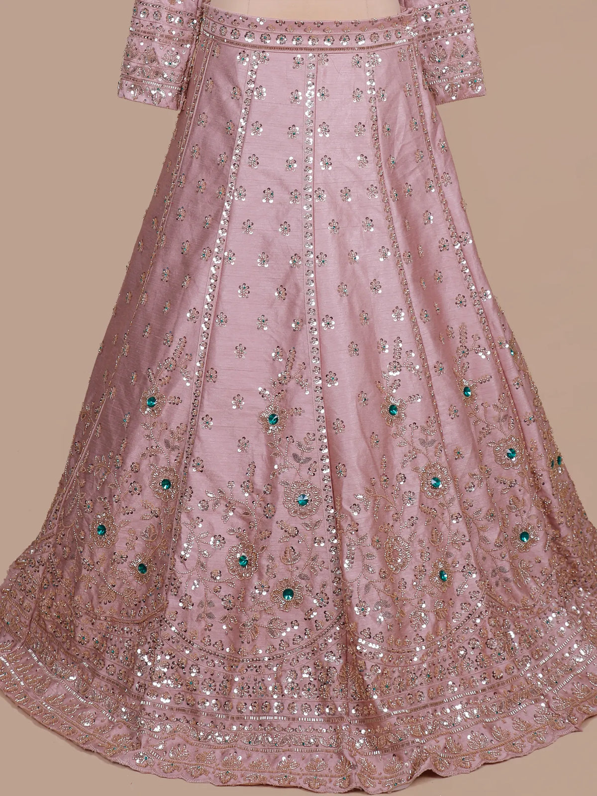 Buy Light Pink Silk Designer Lehenga Choli With Beads And Stone Detailing