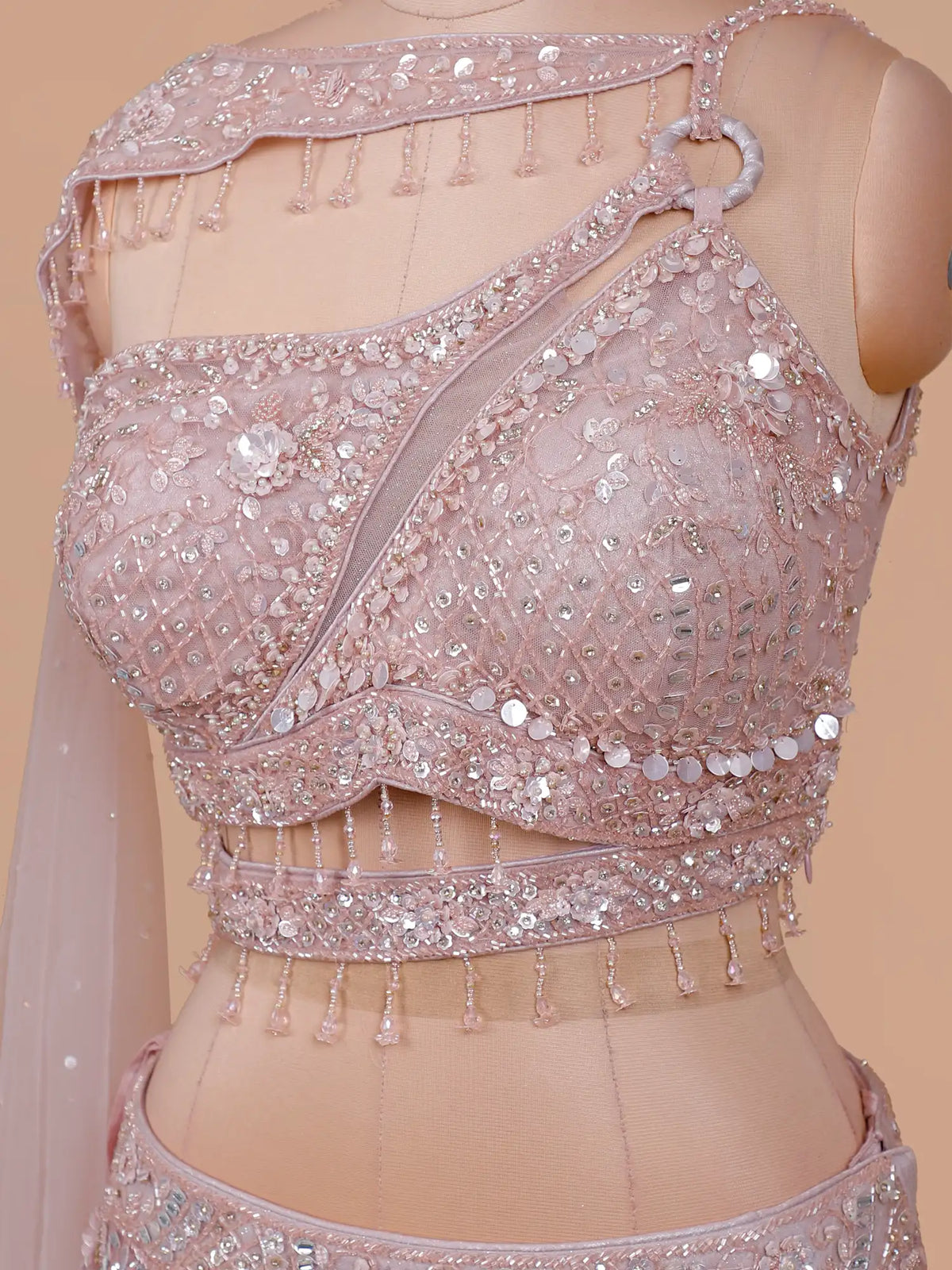 Imported Light Pink Mermaid Lehenga Wholesale Set