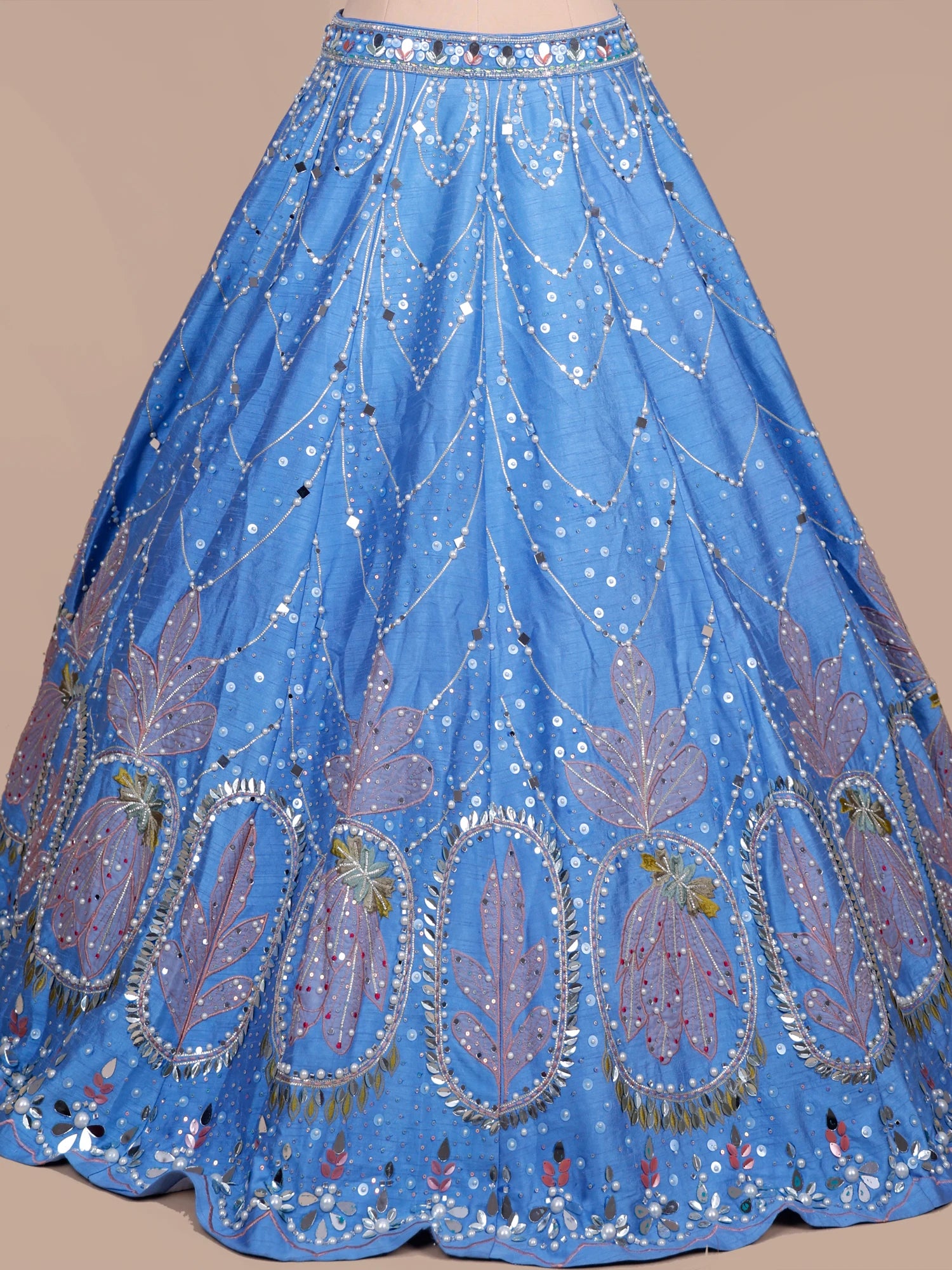 Blue Designer Raw Silk Premium Lehenga Collection India