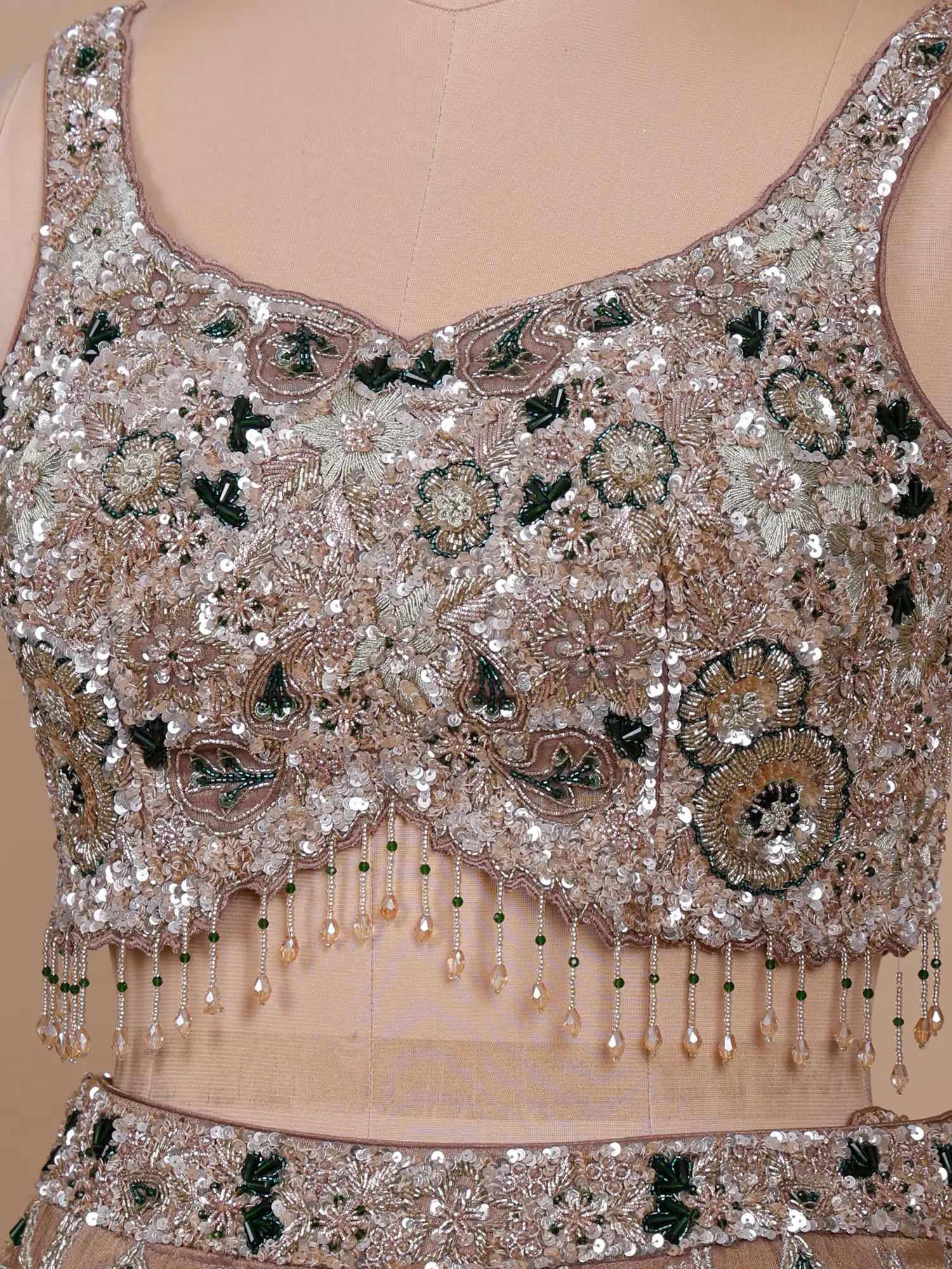 Luxury Premium Copper Shimmer Lehenga Choli Zardosi Work