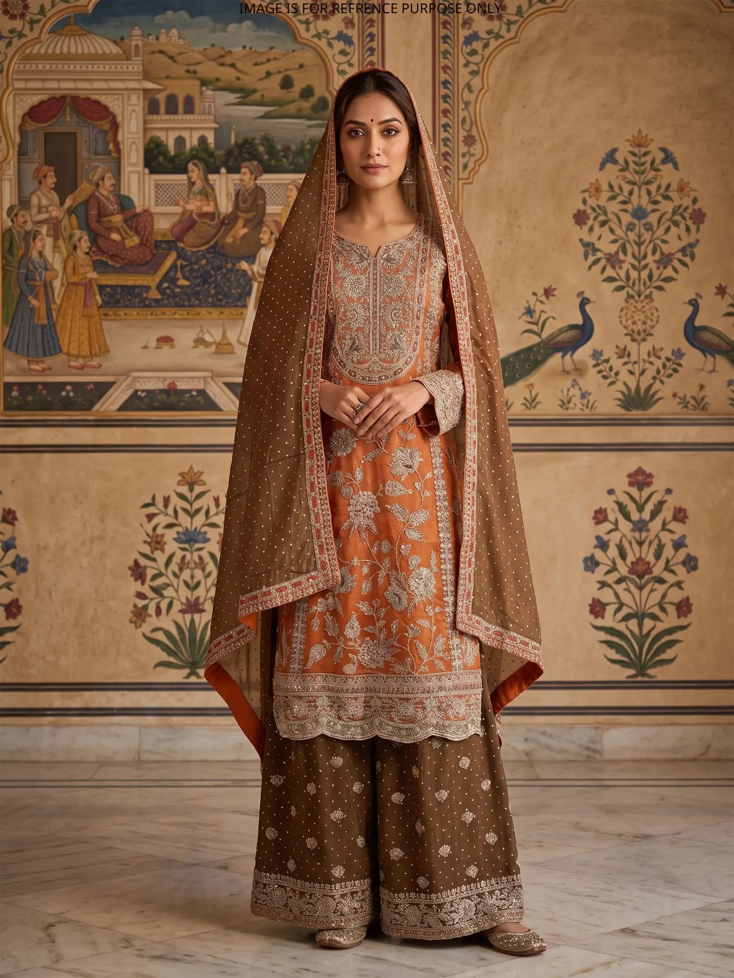 Luxury Dual Tone Organza Palazzo Suit For Premium Festive Wear