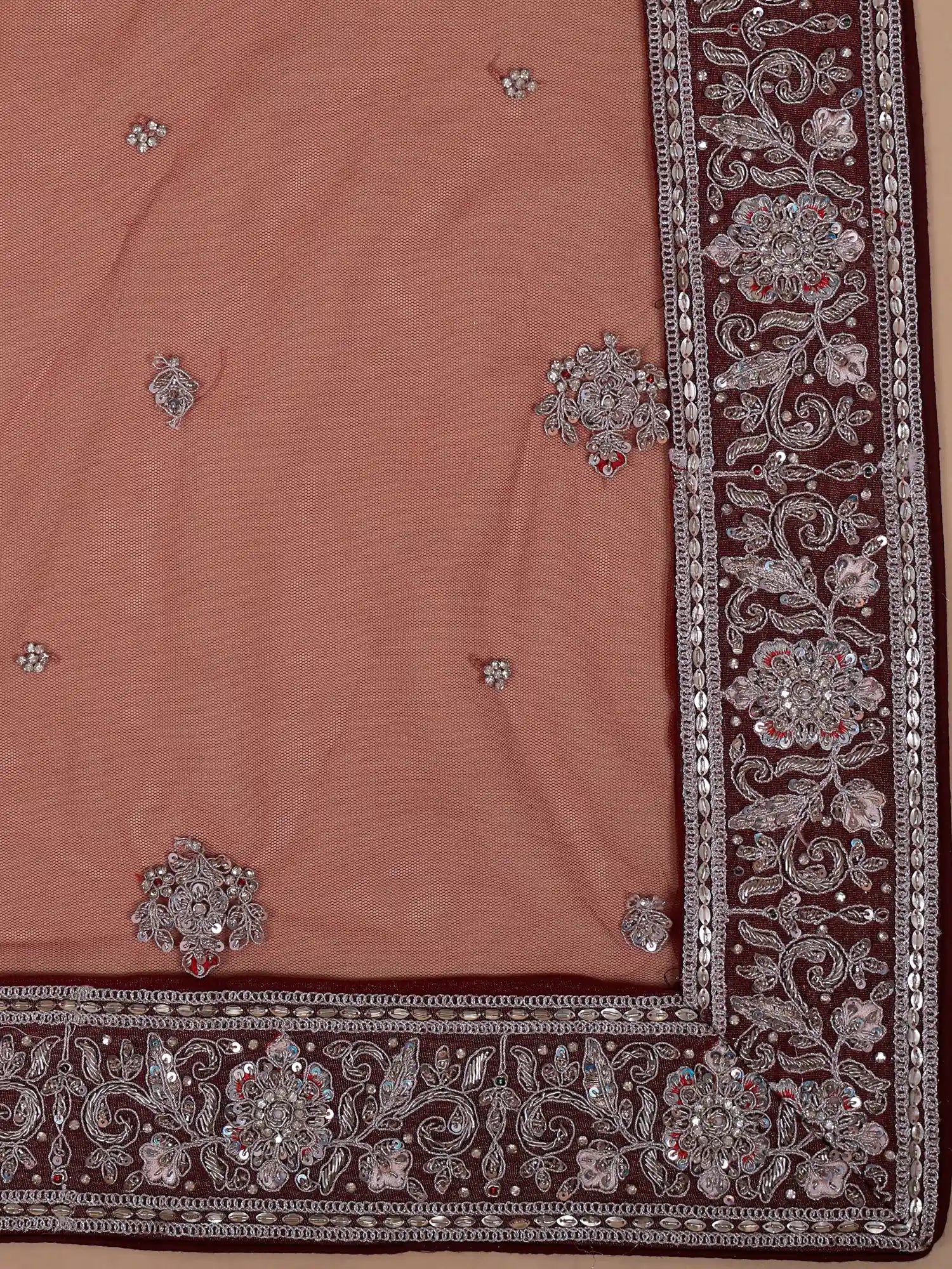 Maroon Shimmer Heavy Diamond Work wedding lehenga for bride