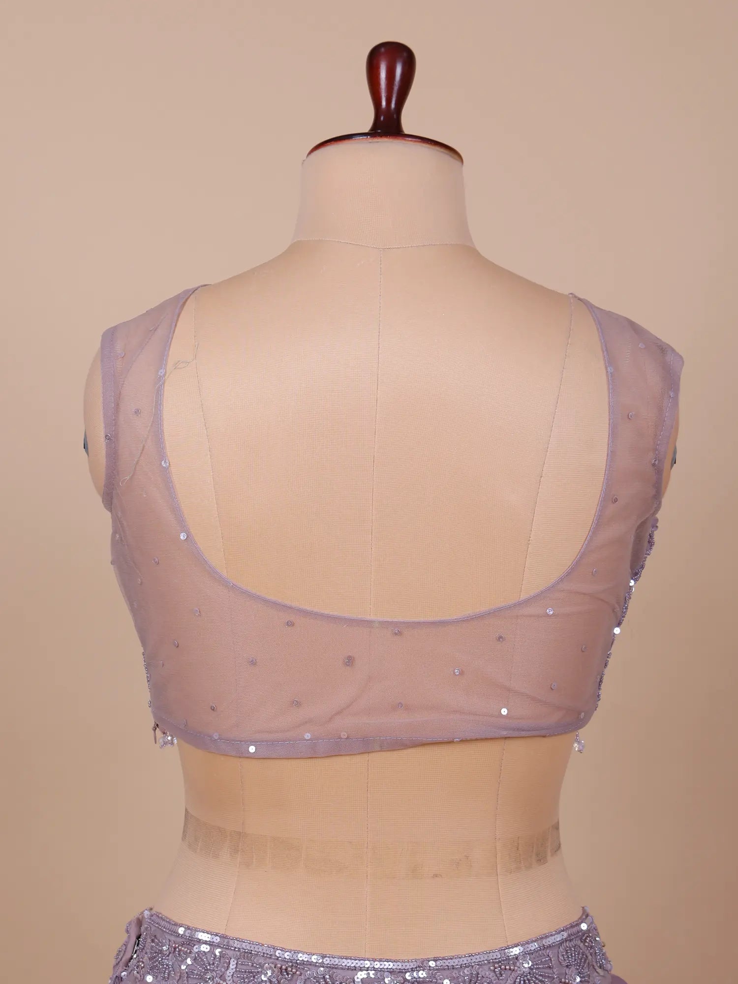 Designer Antique Onion Pink Organza Lehenga With Pearl Work