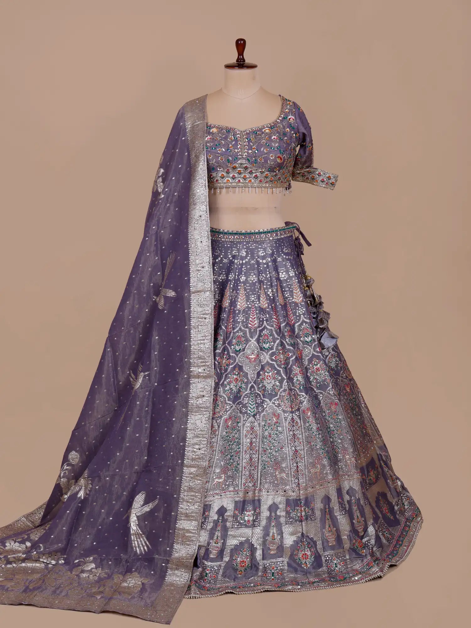 Magnificent Purple Banarasi Silk Lehenga With Couture Artisan Work
