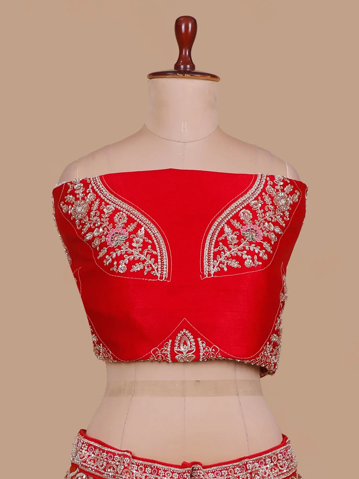 Discover Unique Red Bridal Lehenga Featuring Two-Tone Peacock Embroidery