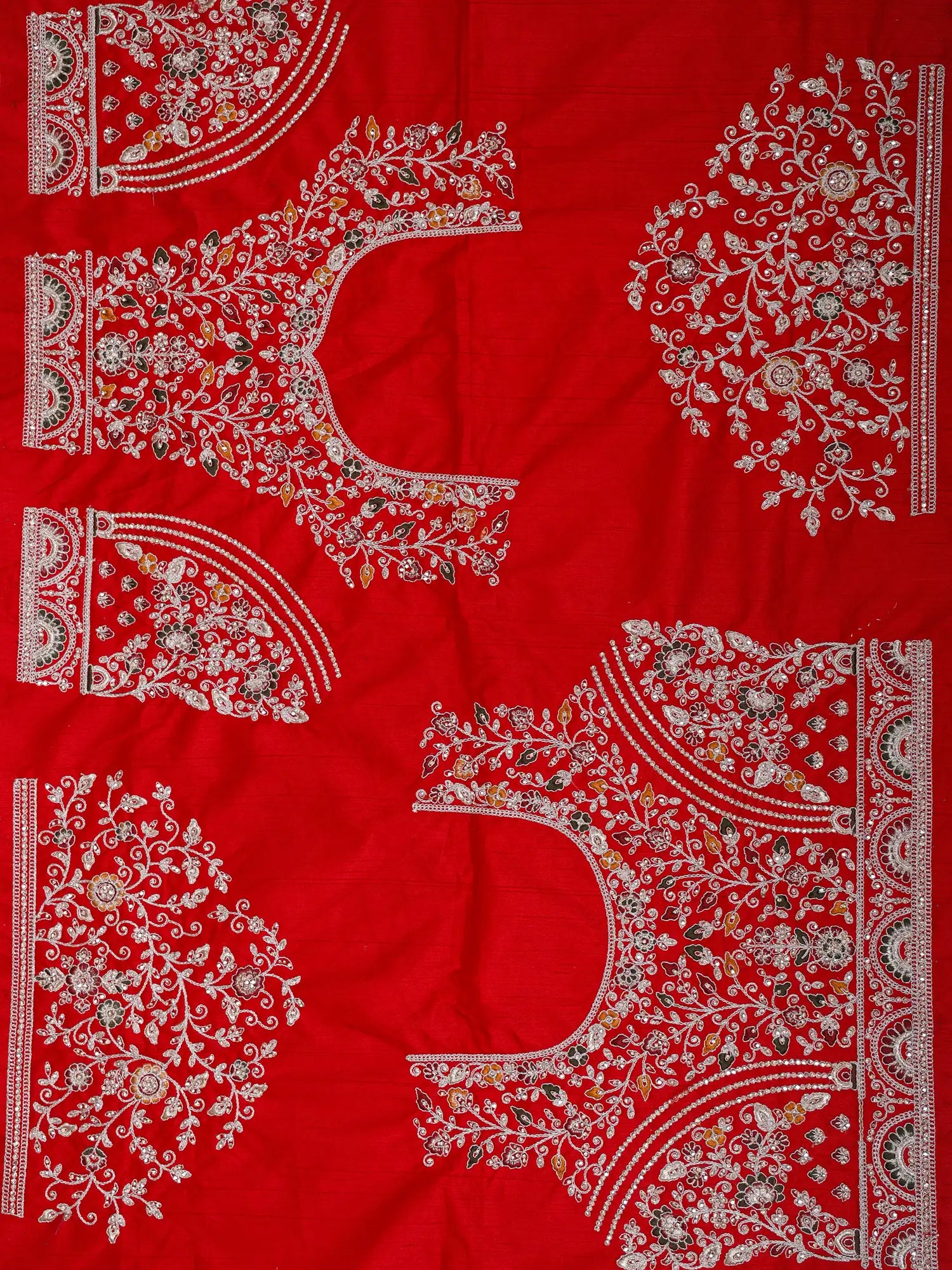 Red Traditional Bridal Lehenga Online Raw Silk Diamond Work