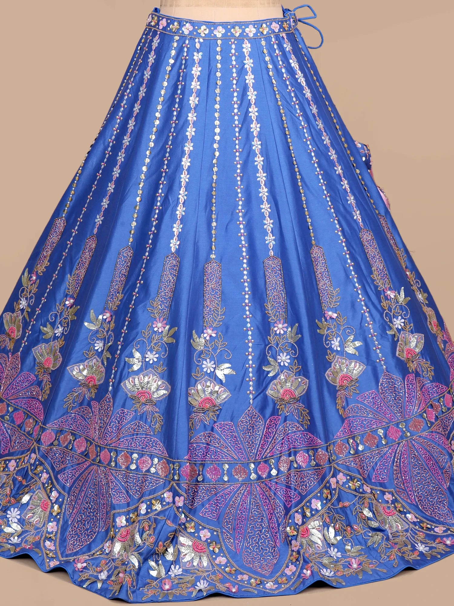 Luxury Royal Blue Raw Silk designer lehenga choli for women