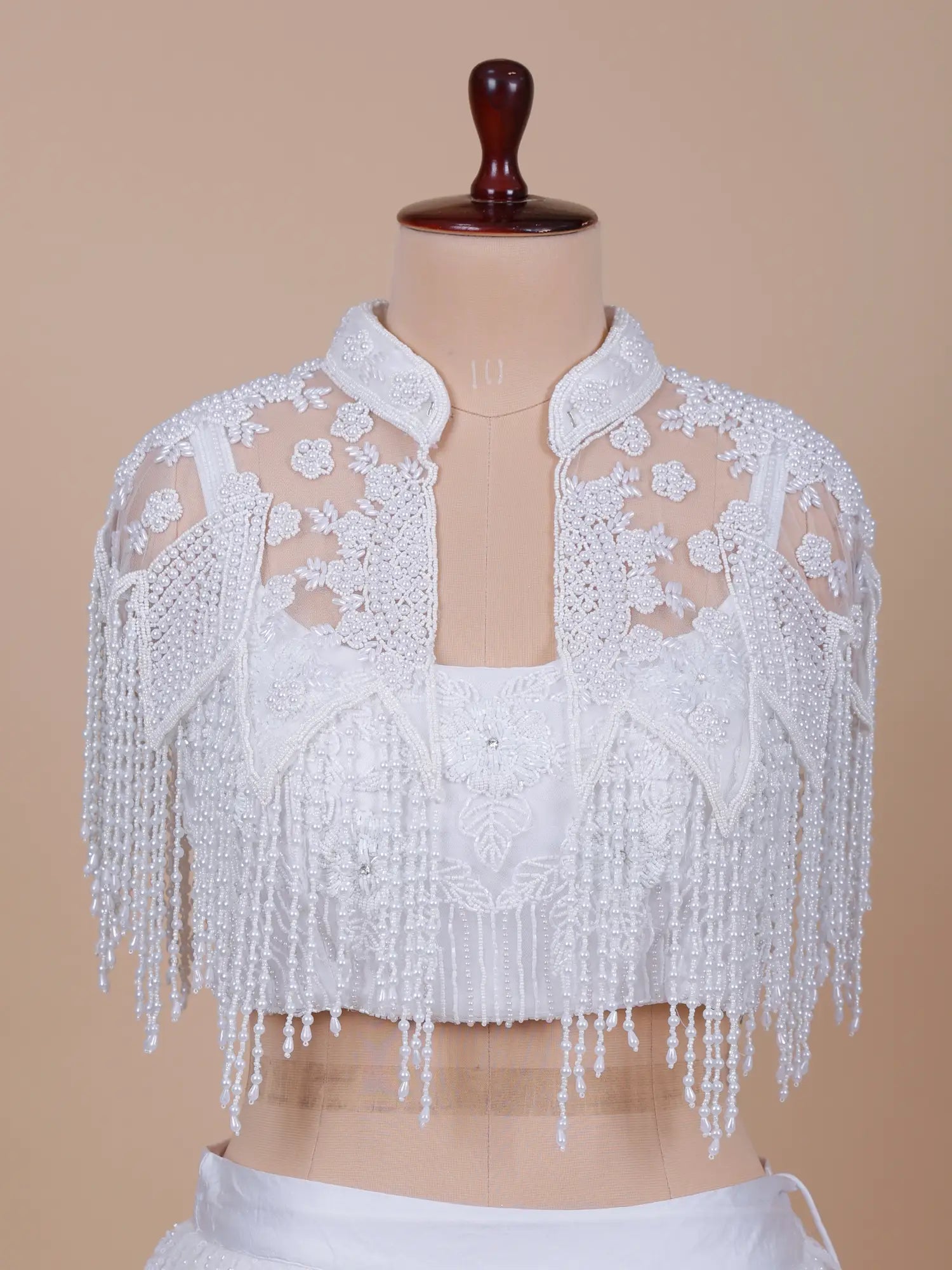 Celebrity Inspired Designer White Net Lehenga With Pearl Work