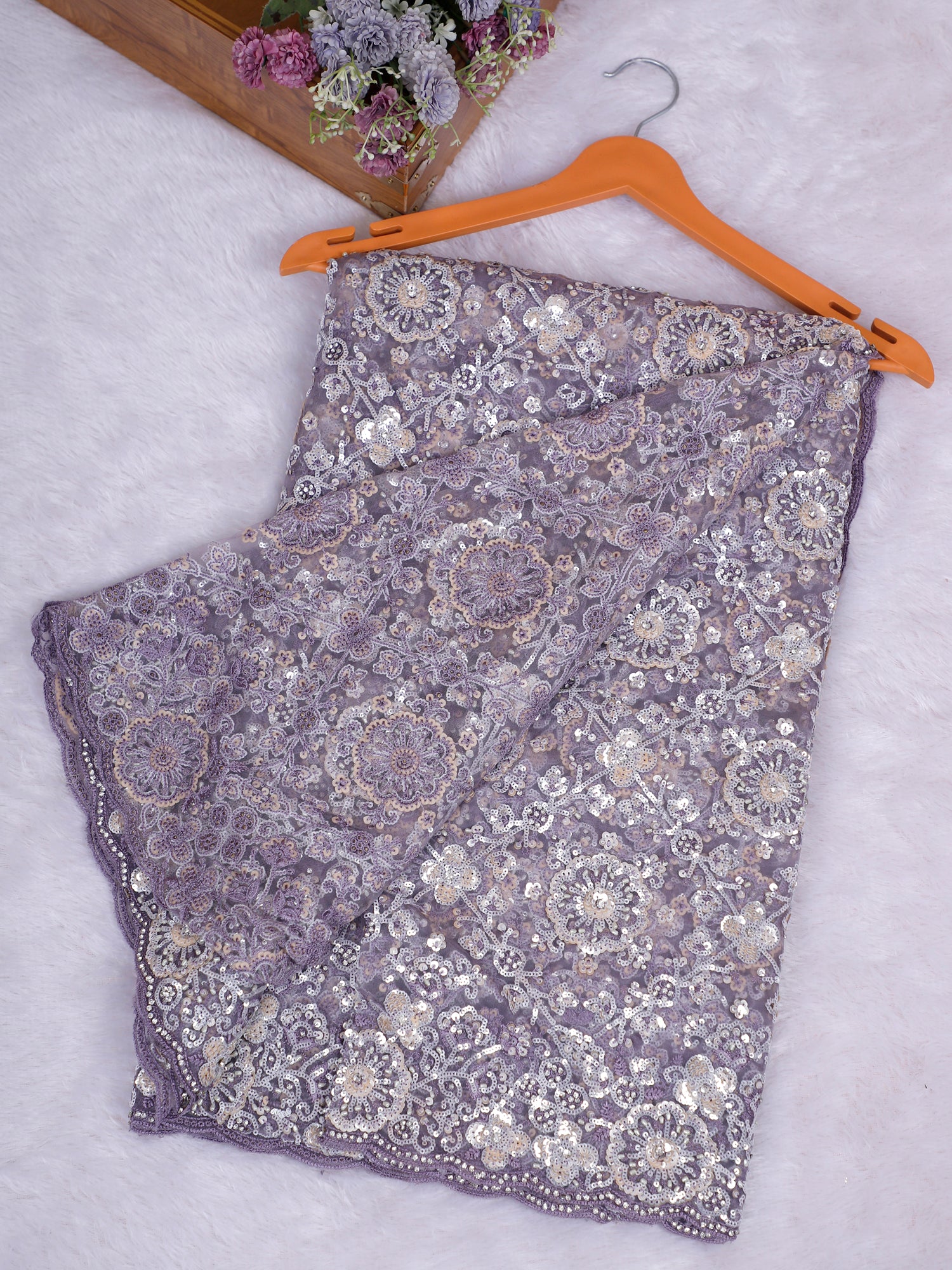 Noor-e-Raaz Net Sequin Saree Collection (5 Royal Shades)