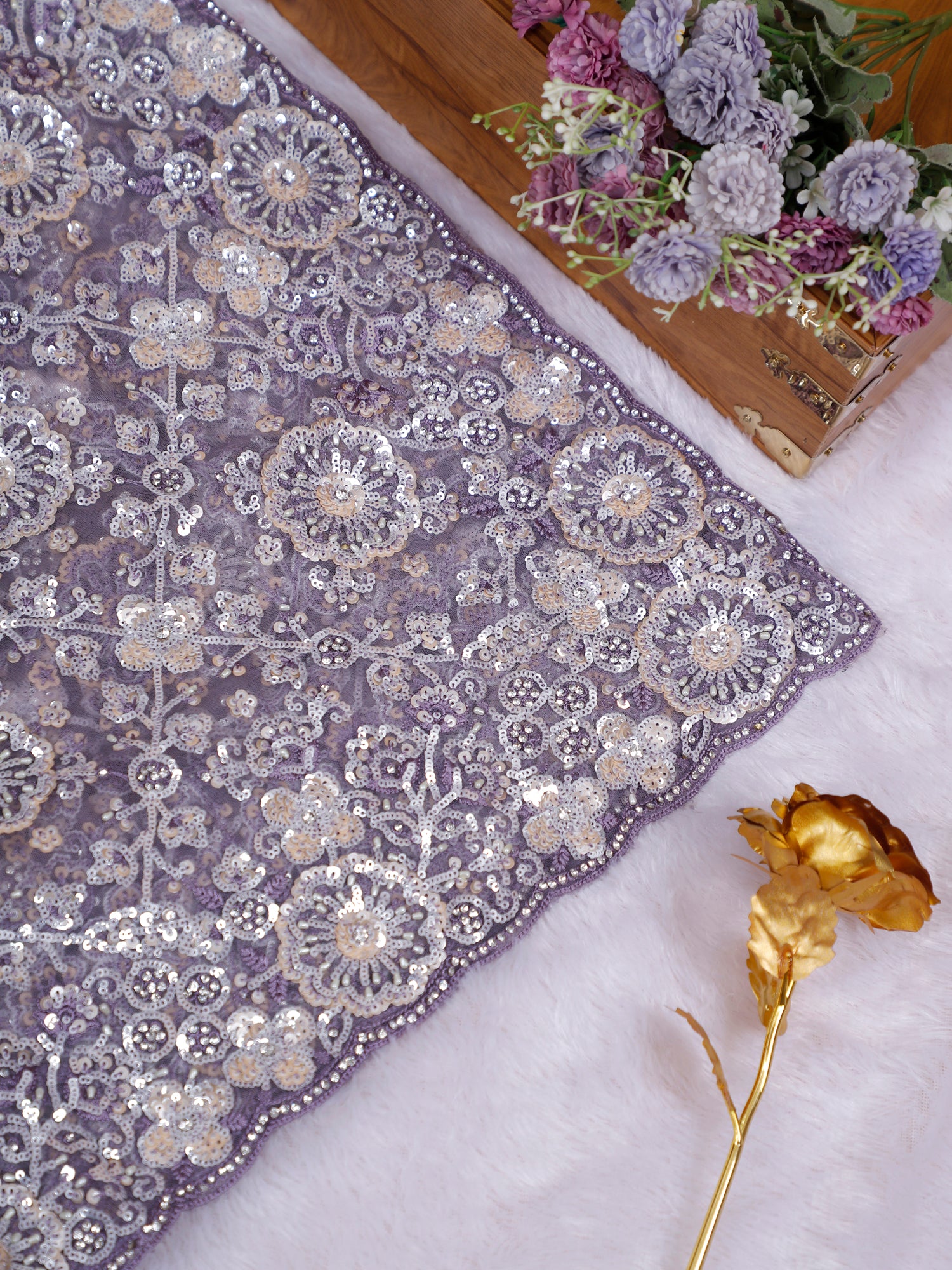 Noor-e-Raaz Net Sequin Saree Collection (5 Royal Shades)