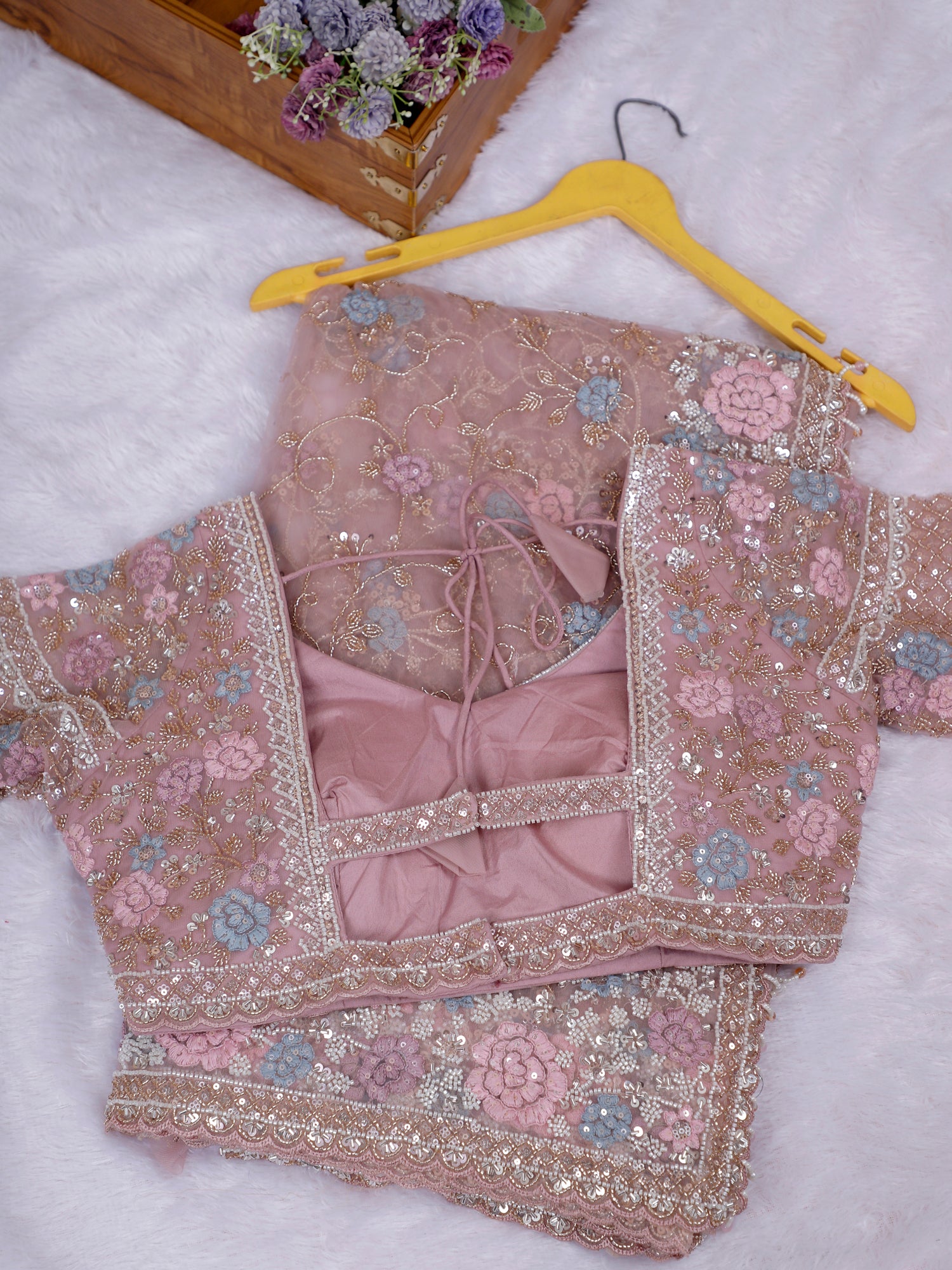 Rosé Royale Net Thread Sequin Handcrafted Sarees - 3  Shades