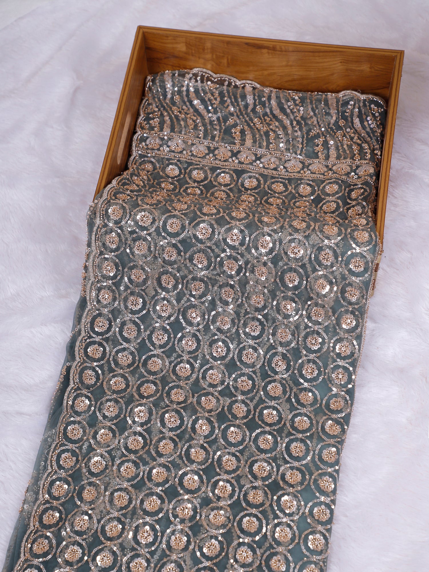 Velvet Aura Net Sequin Partywear Saree - 4 Stunning Color Options