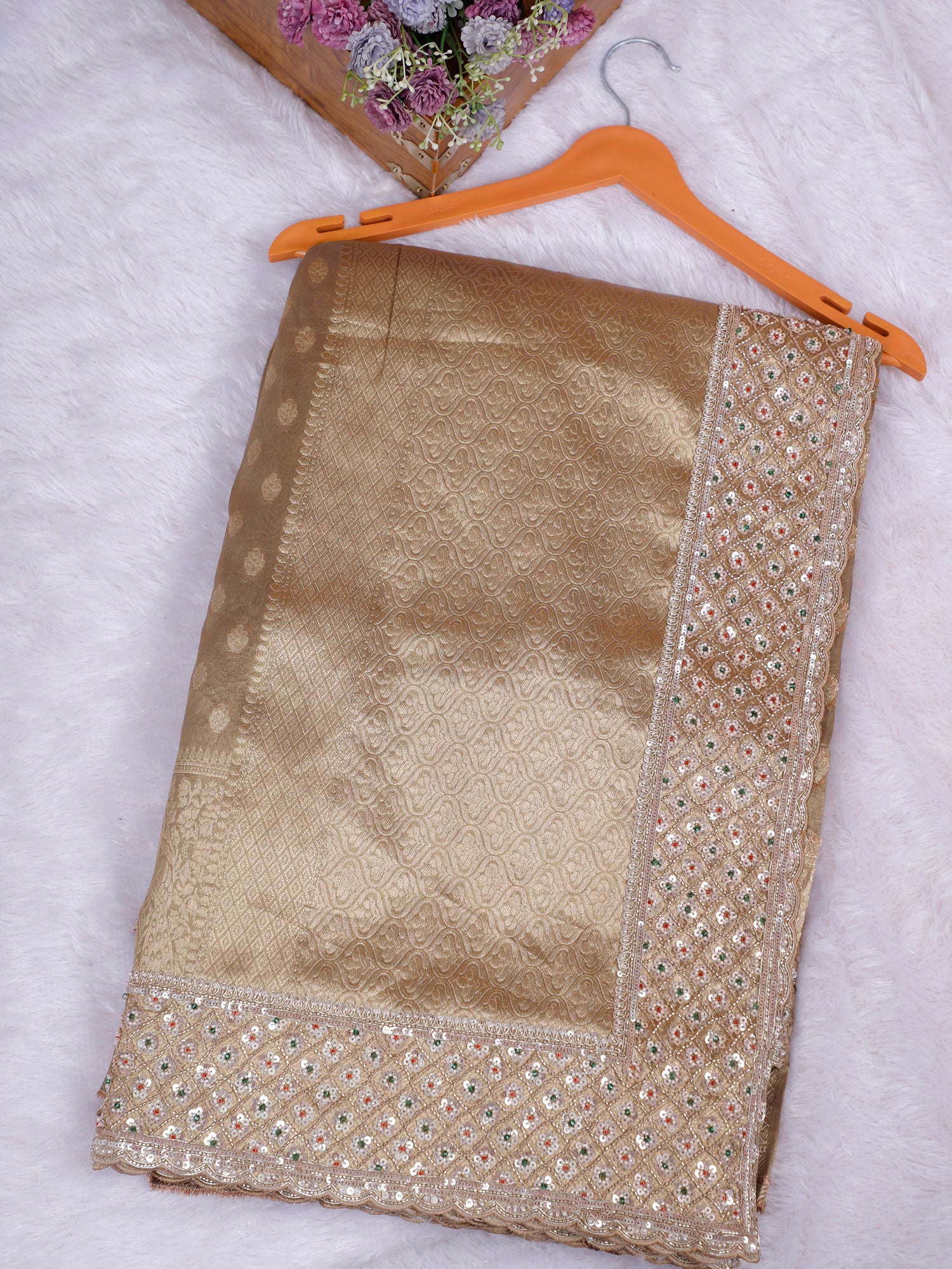 Rajsi Emberline Couture Zardosi Silk Saree - Available in 5 Bold Shades