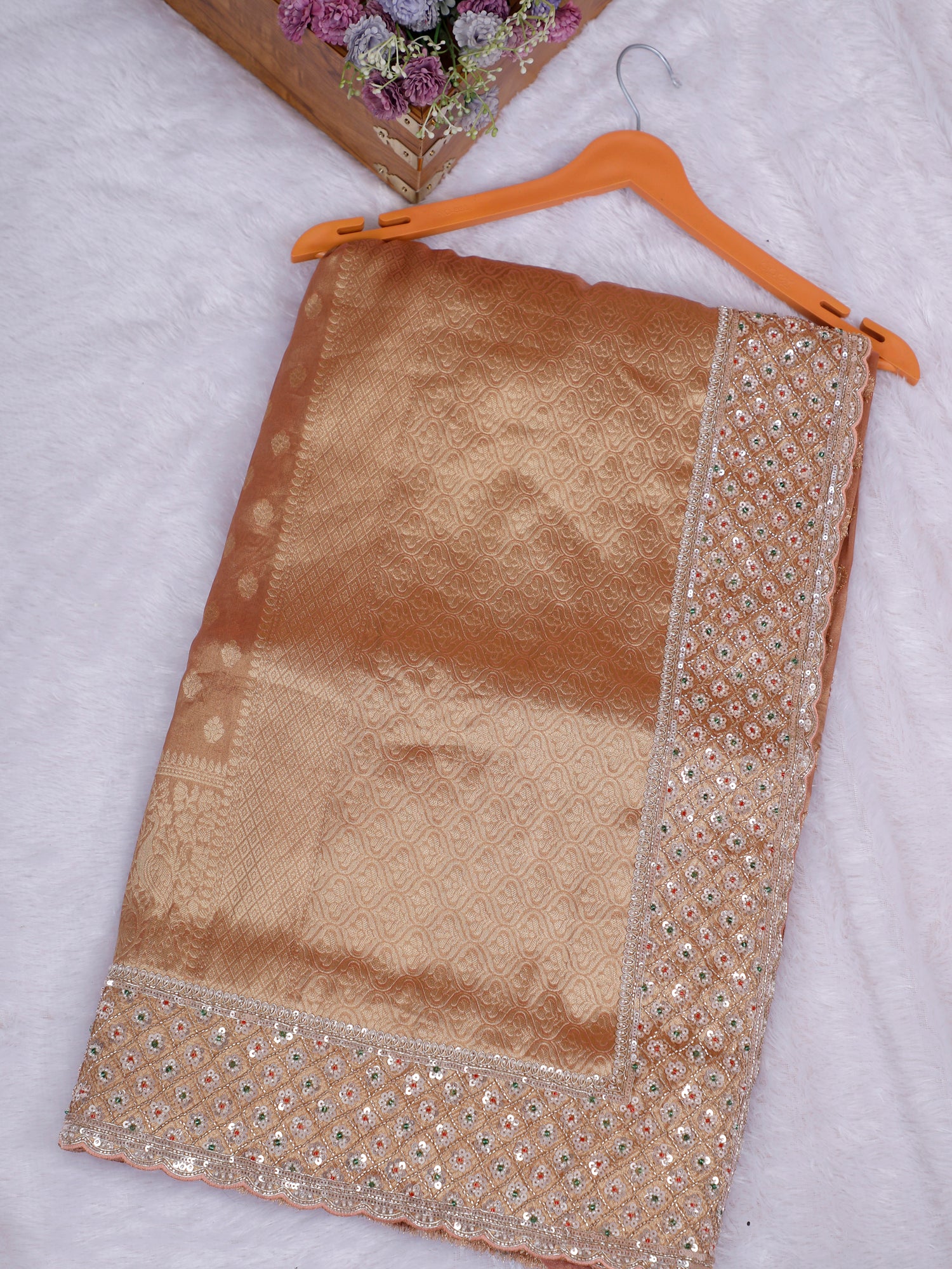 Rajsi Emberline Couture Zardosi Silk Saree - Available in 5 Bold Shades