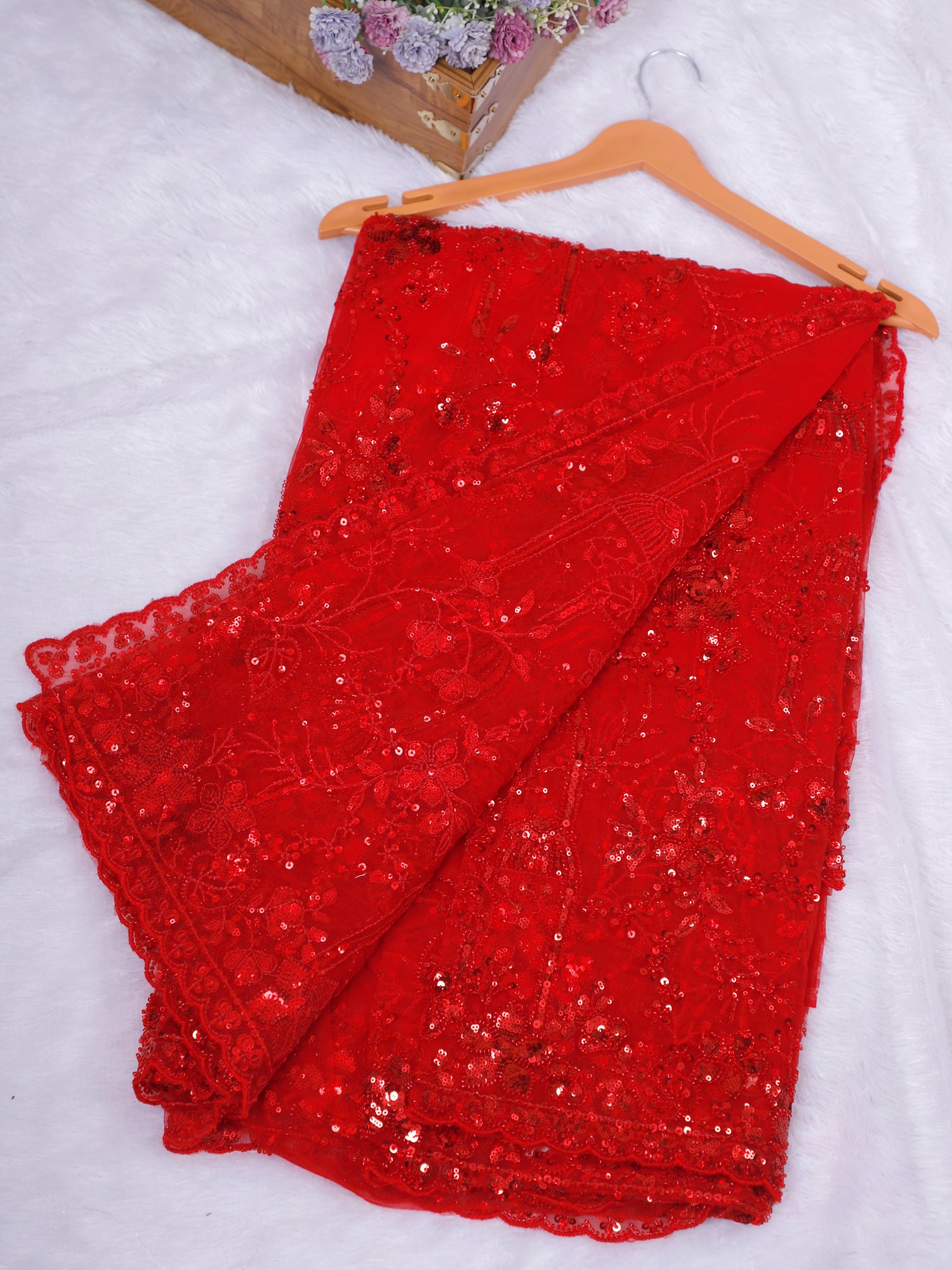 Husn-E-Ada Sequin Moti Net Saree Collection- 7 Amazing Colors