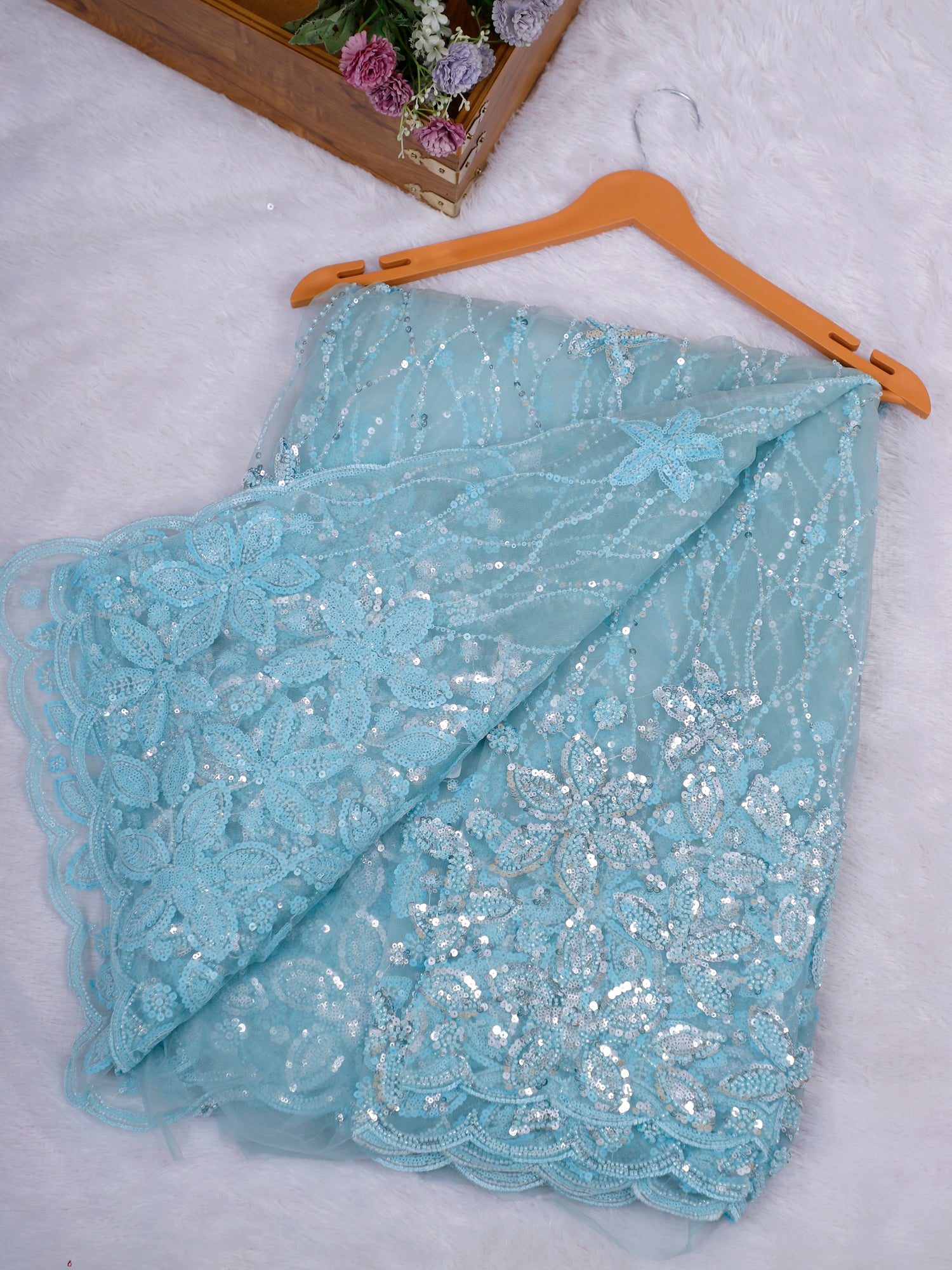 Riwaayat-E-Noor Sequin Moti Saree Collection- In 7 Beautiful Colors
