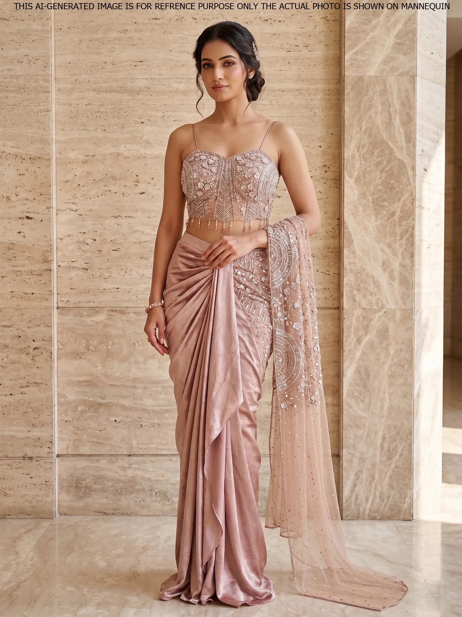 dress stone work design Buy Rust Silver Stonework Net Designer Gown