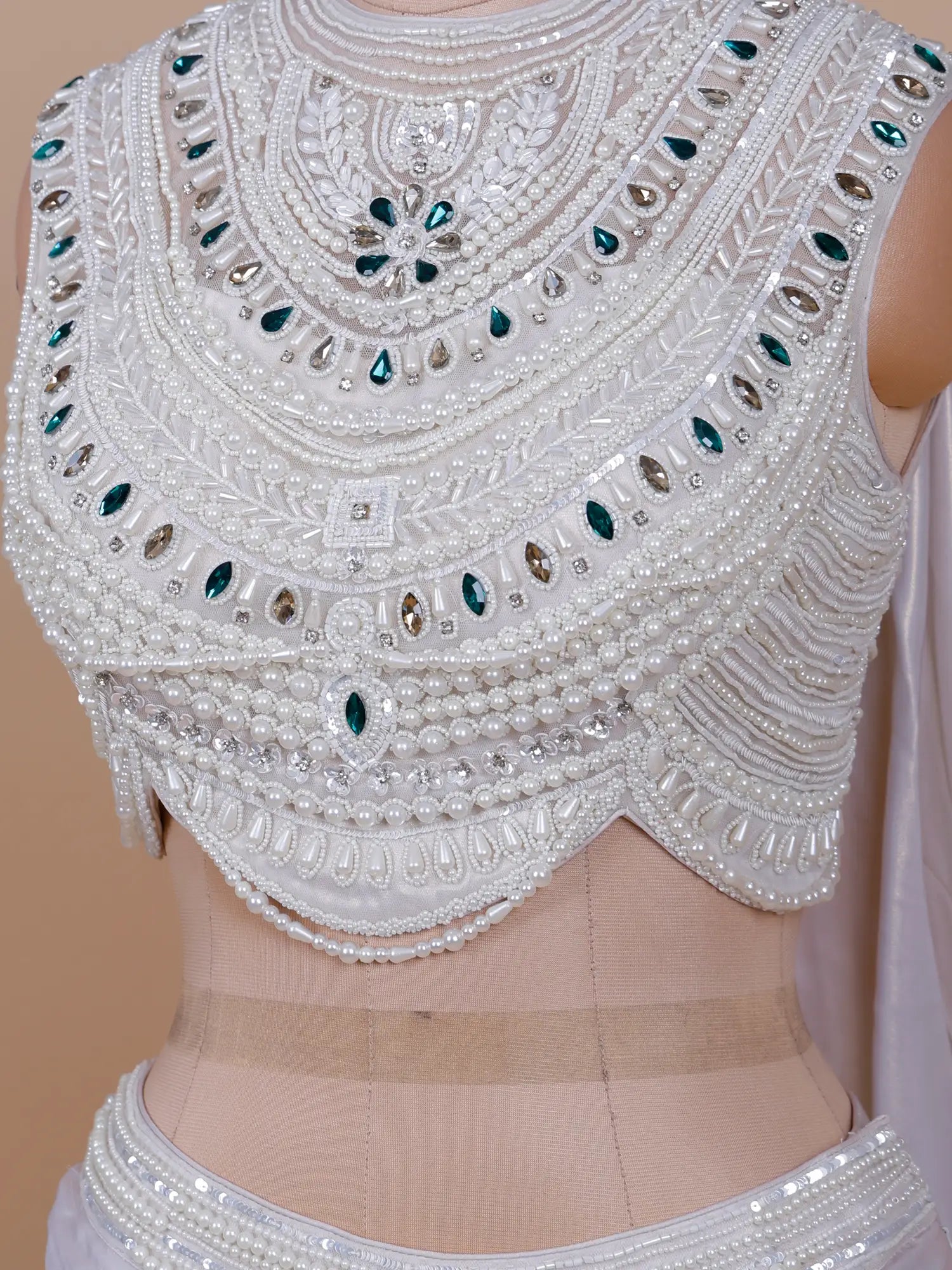 Buy Prestige Off White Imported Silk Ready To Wear Saree
