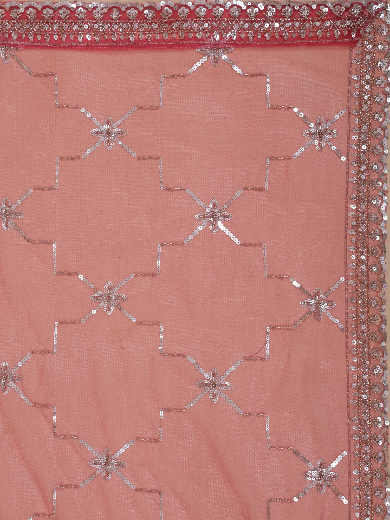 Get Multi Colour Organza Lehenga Choli Online In Intricate Moti Art