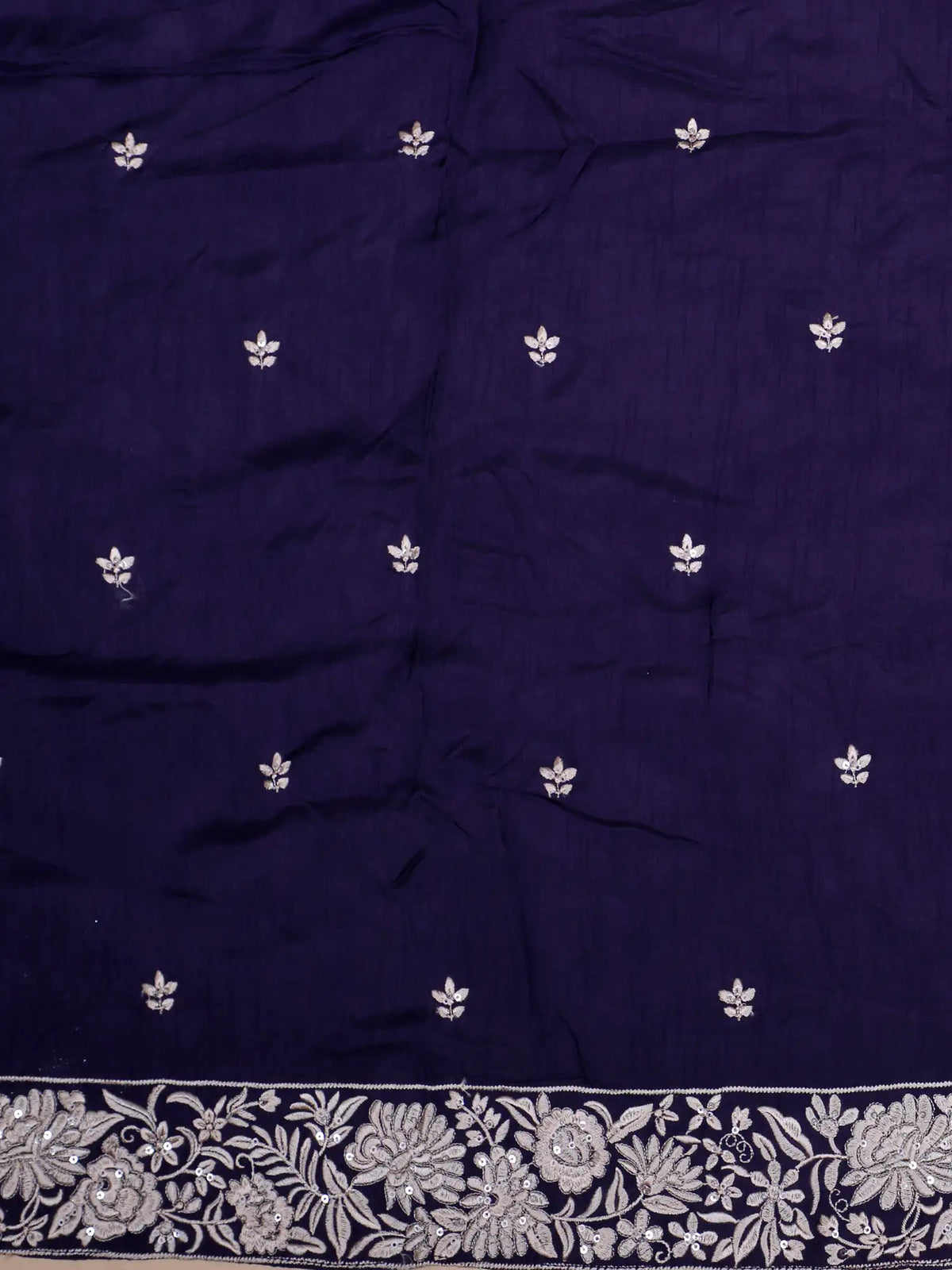 Shop Navy Blue Georgette Festive Lehenga With Thread Sequin Work