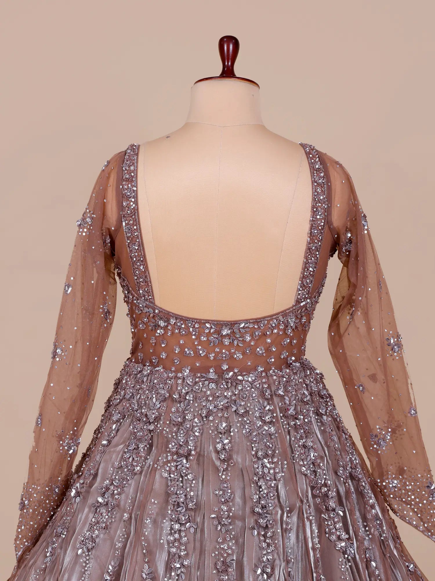 Buy Onion Pink Fairy Tale Designer Gown With Diamond Beads Work