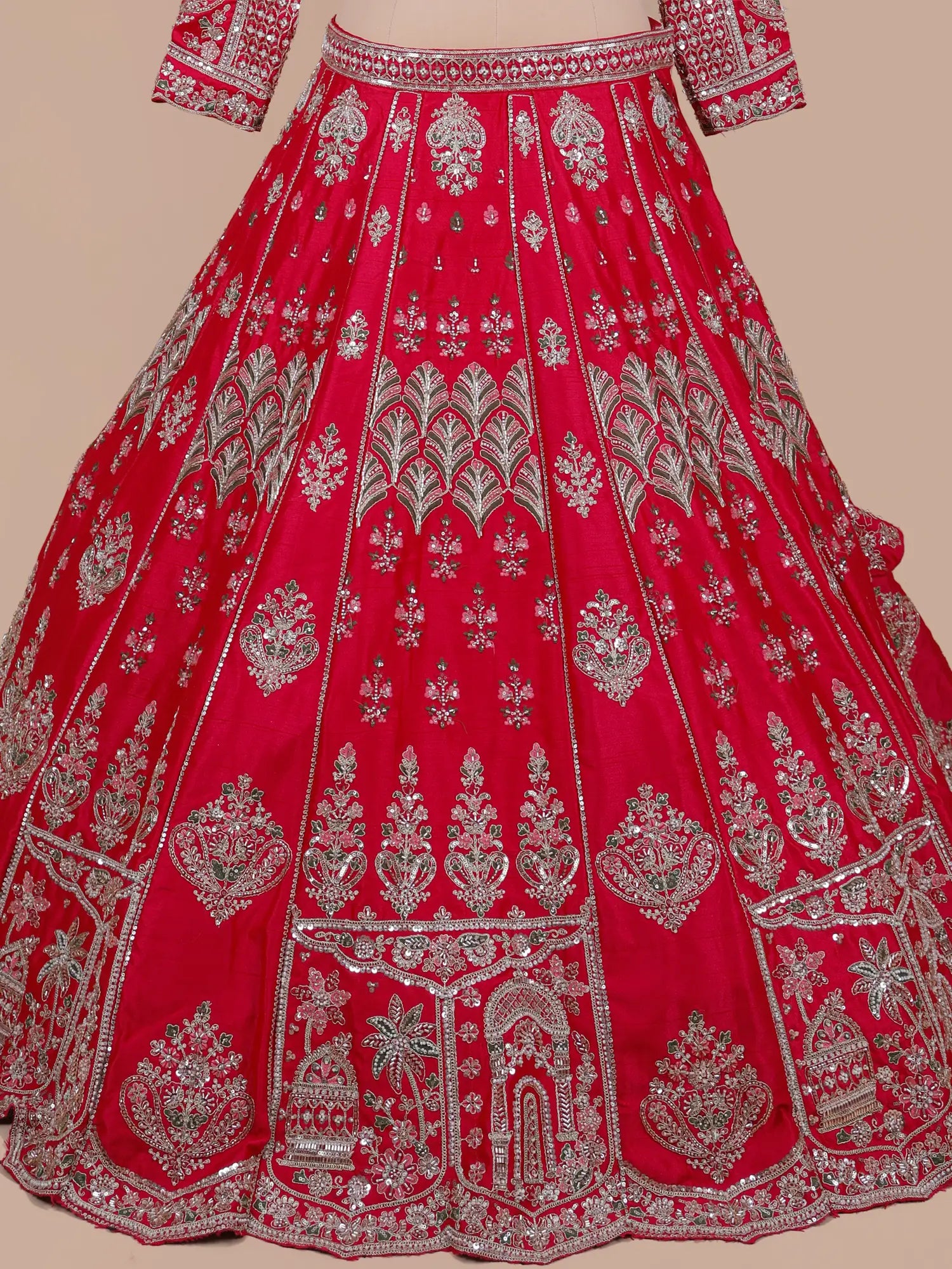 Buy Wedding Wear Rani Silk Lehenga Online With Beads Work