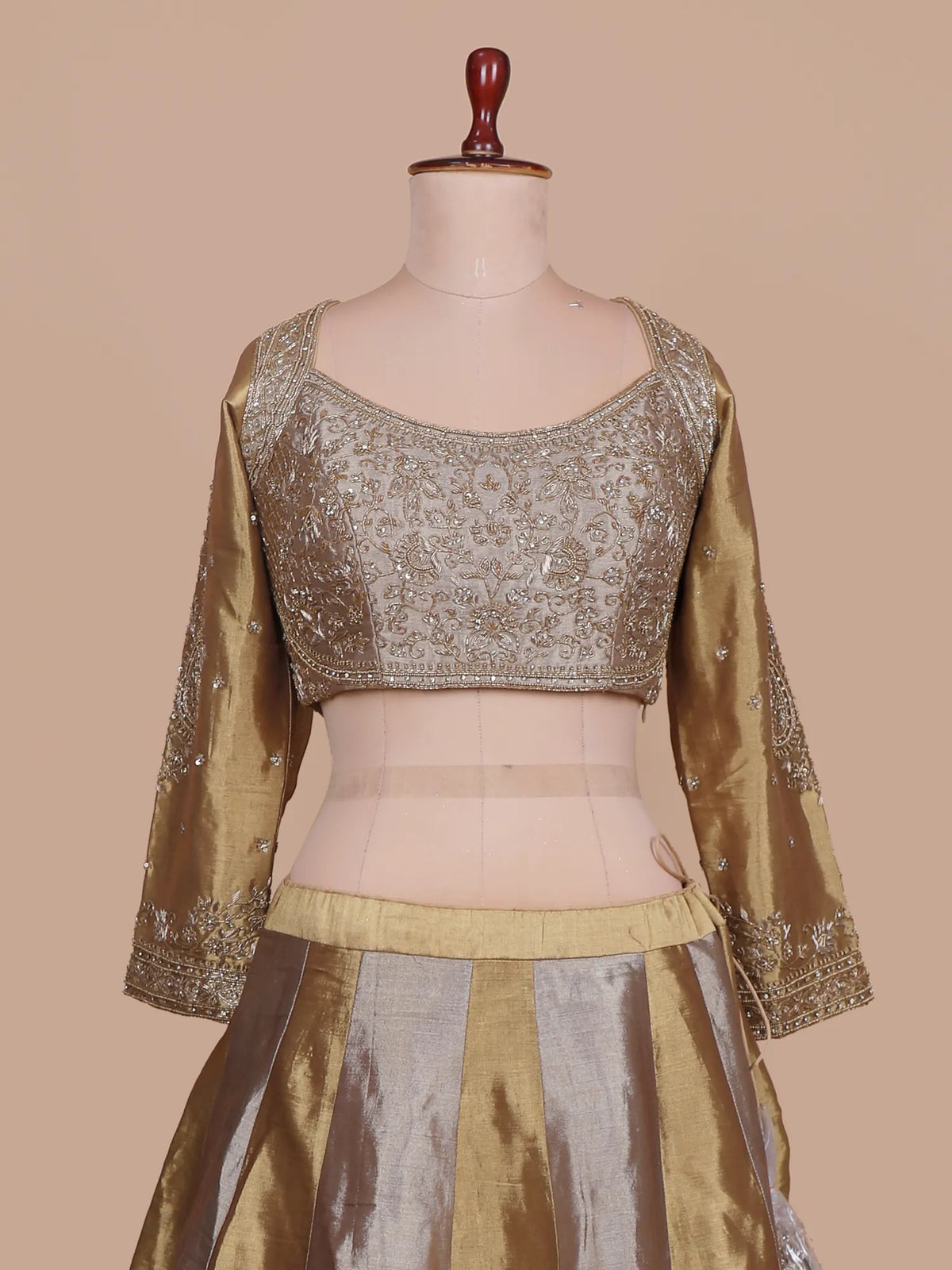 New Arrival Dual Tone Tissue Lehenga Choli With Zardosi And Diamond Work