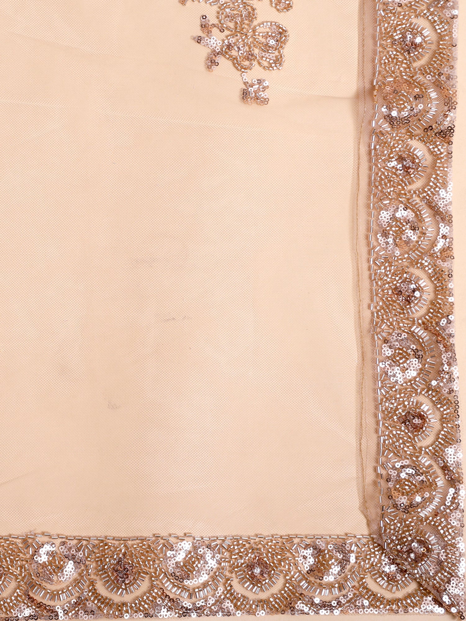 Sun-Kissed Majesty Net Lehenga in Gold with Sparkling Beads