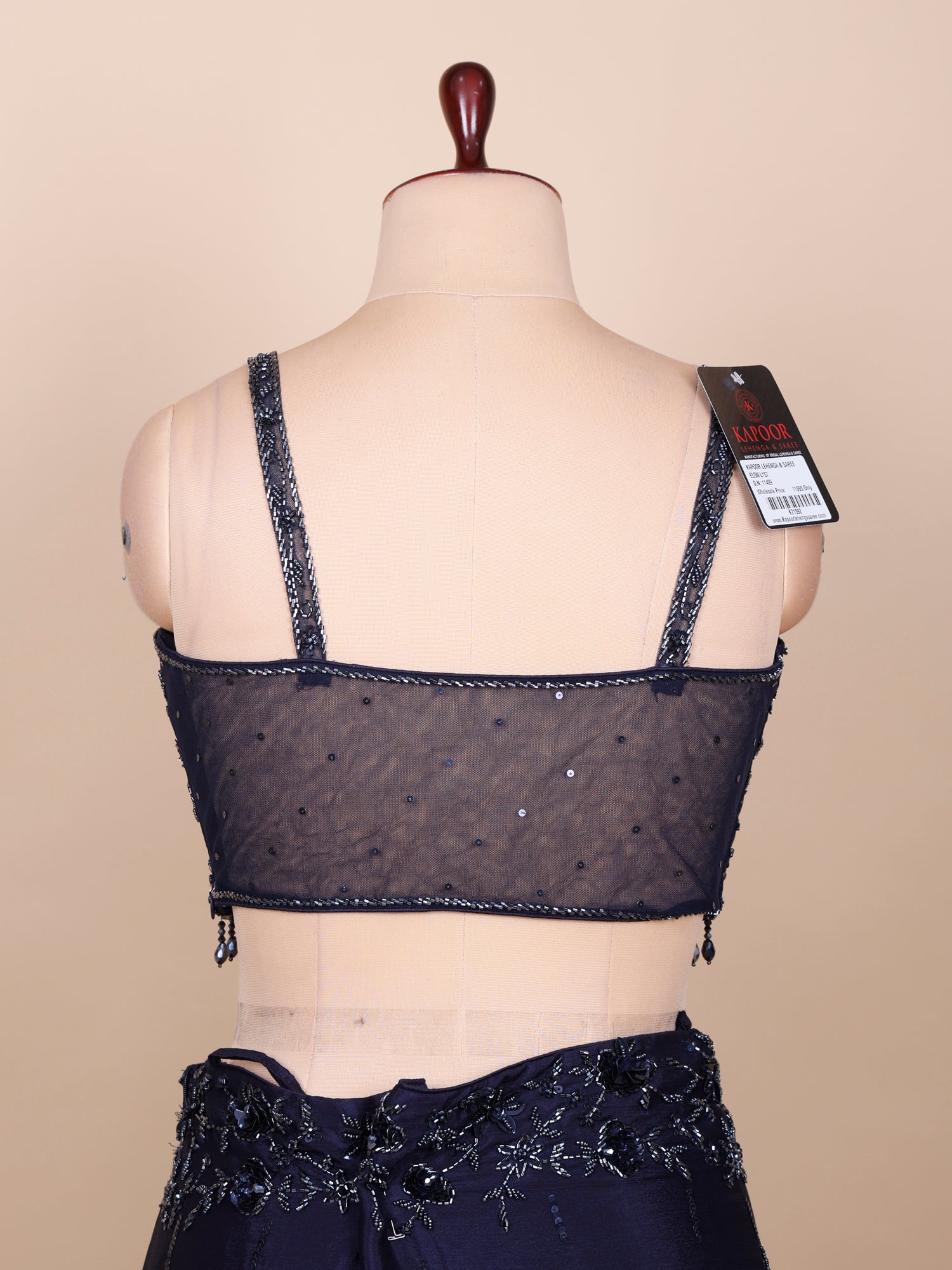 Airforce Blue Afsheen Handcrafted Indo-Western