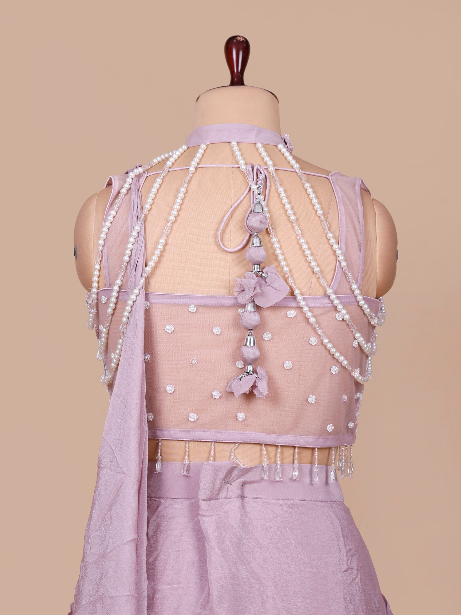 Petal Luxe Handwork Moti Chinon Saree