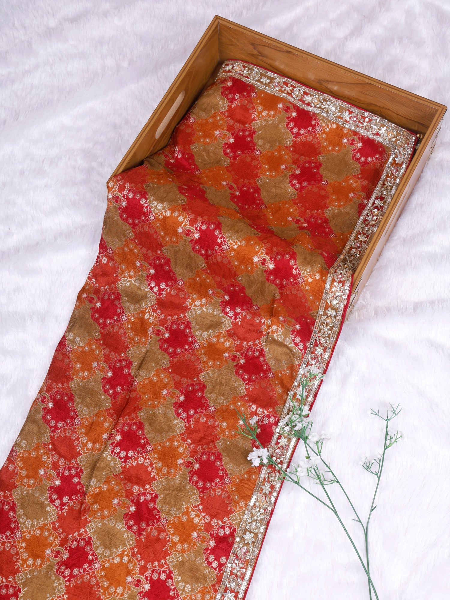 Red Ruby Veil Crepe Silk Saree