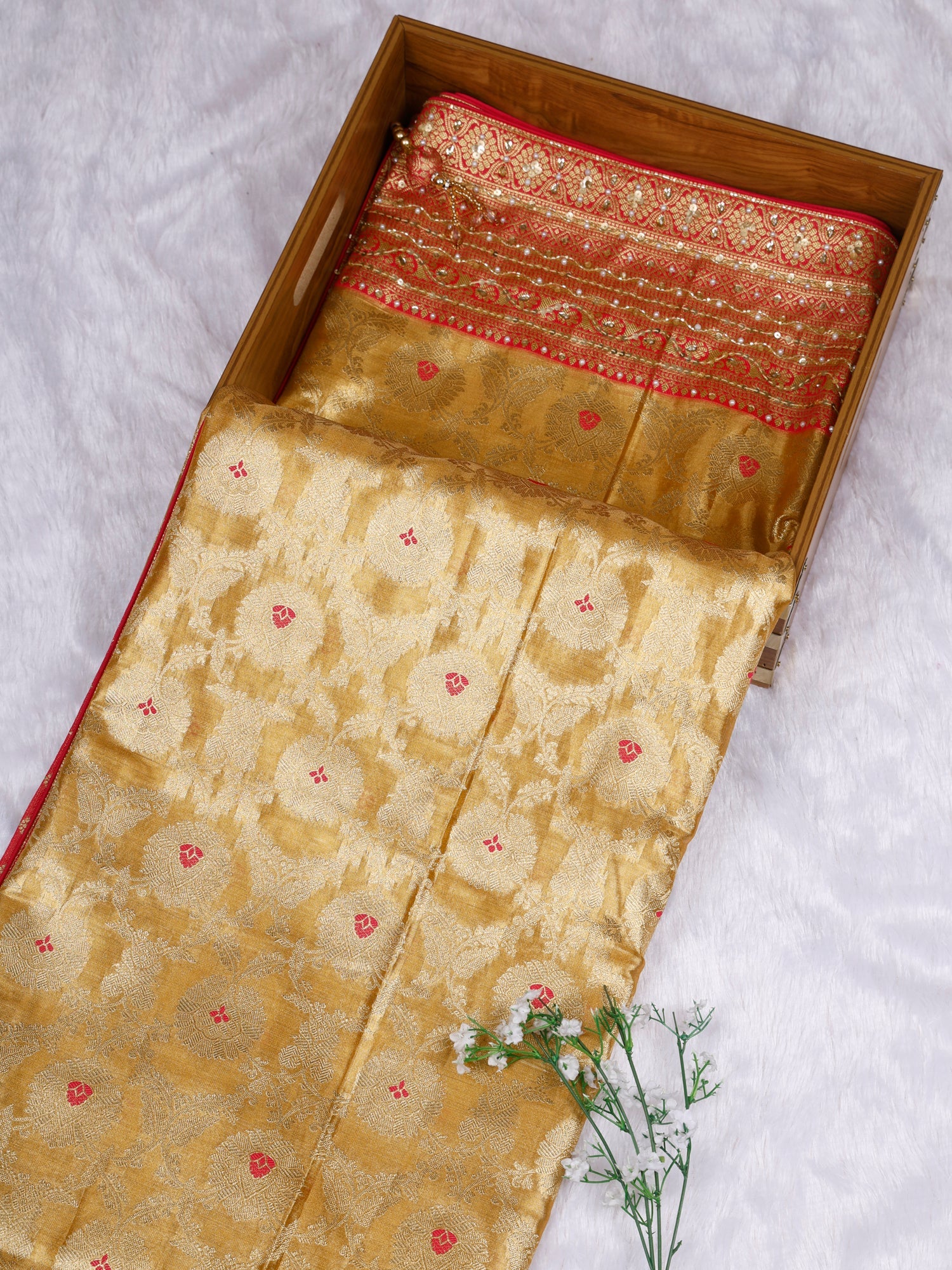 Multi Jewel Glow Silk Saree With Sequins