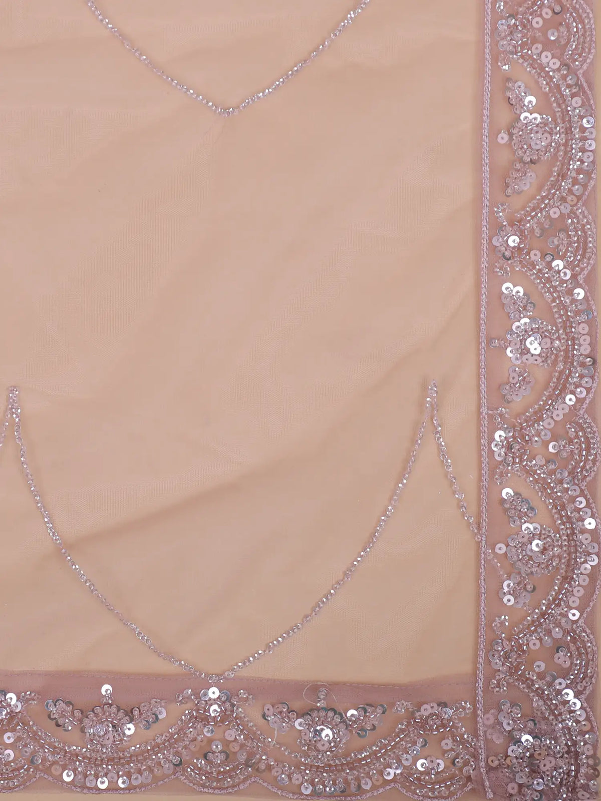 Glow In Onion Pink Net Fishcut Lehenga Showcasing Rich Embellishment