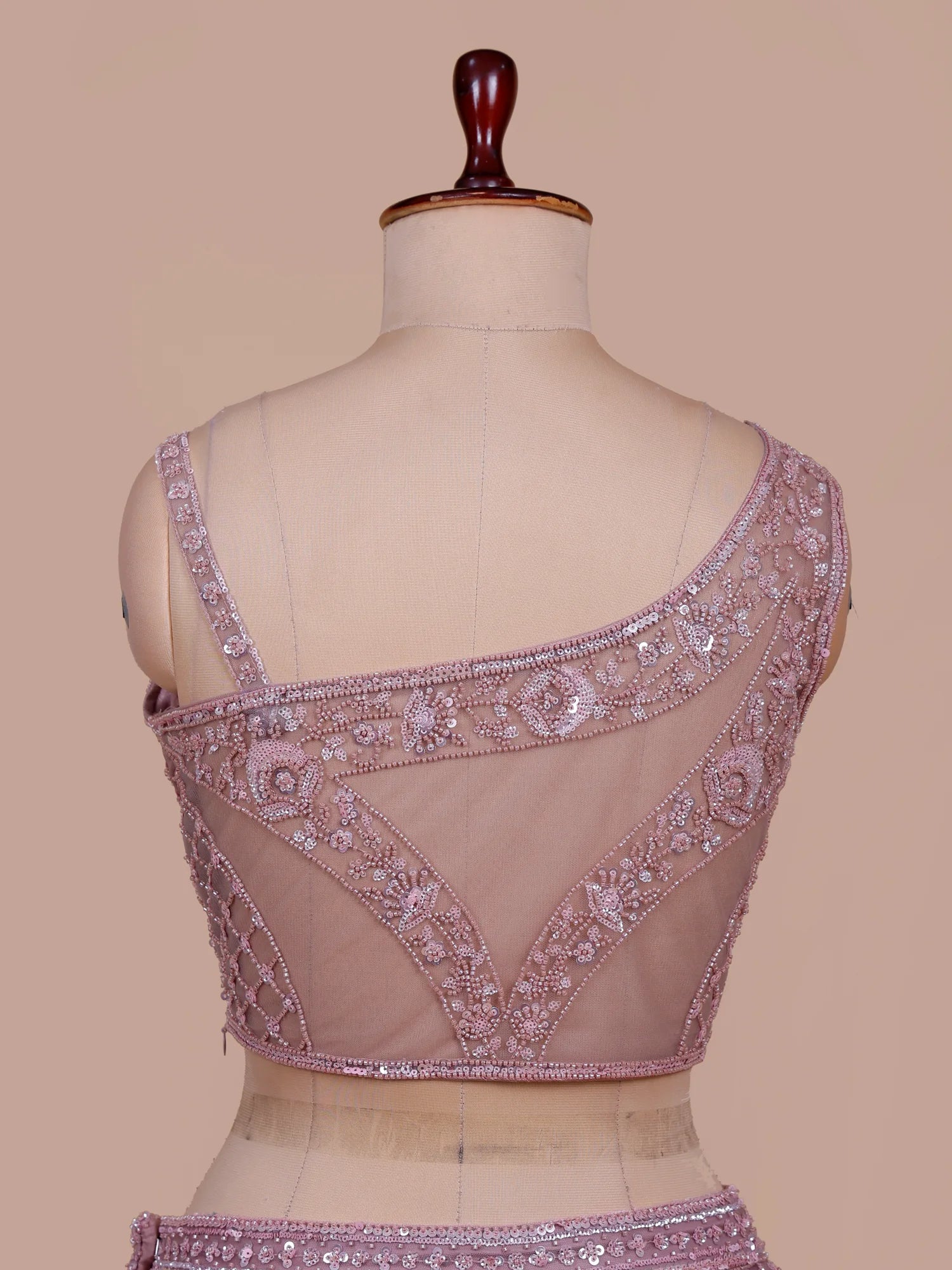 Get Affordable Onion Pink Organza Fishcut Designer Lehenga For Special Occasions
