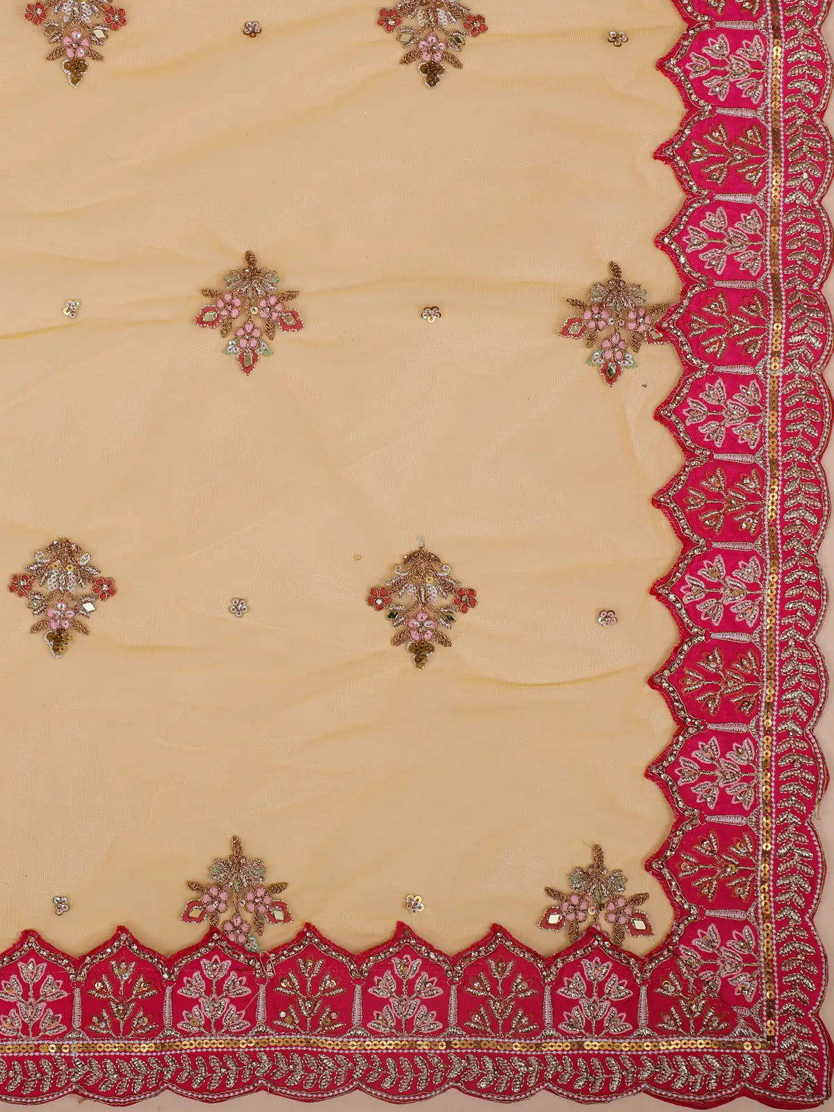 Select Multicolor Printed Silk Lehenga Highlighting Peacock Artwork