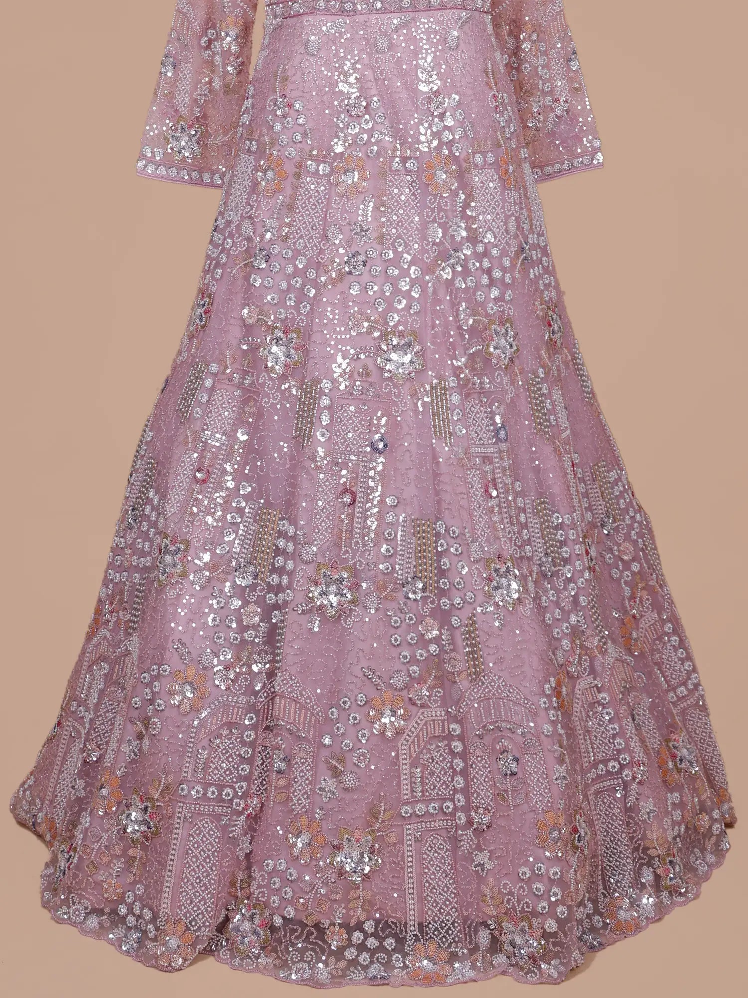 Buy Superb Pink Couture Long Gown For Luxury Indian Occasion Wear