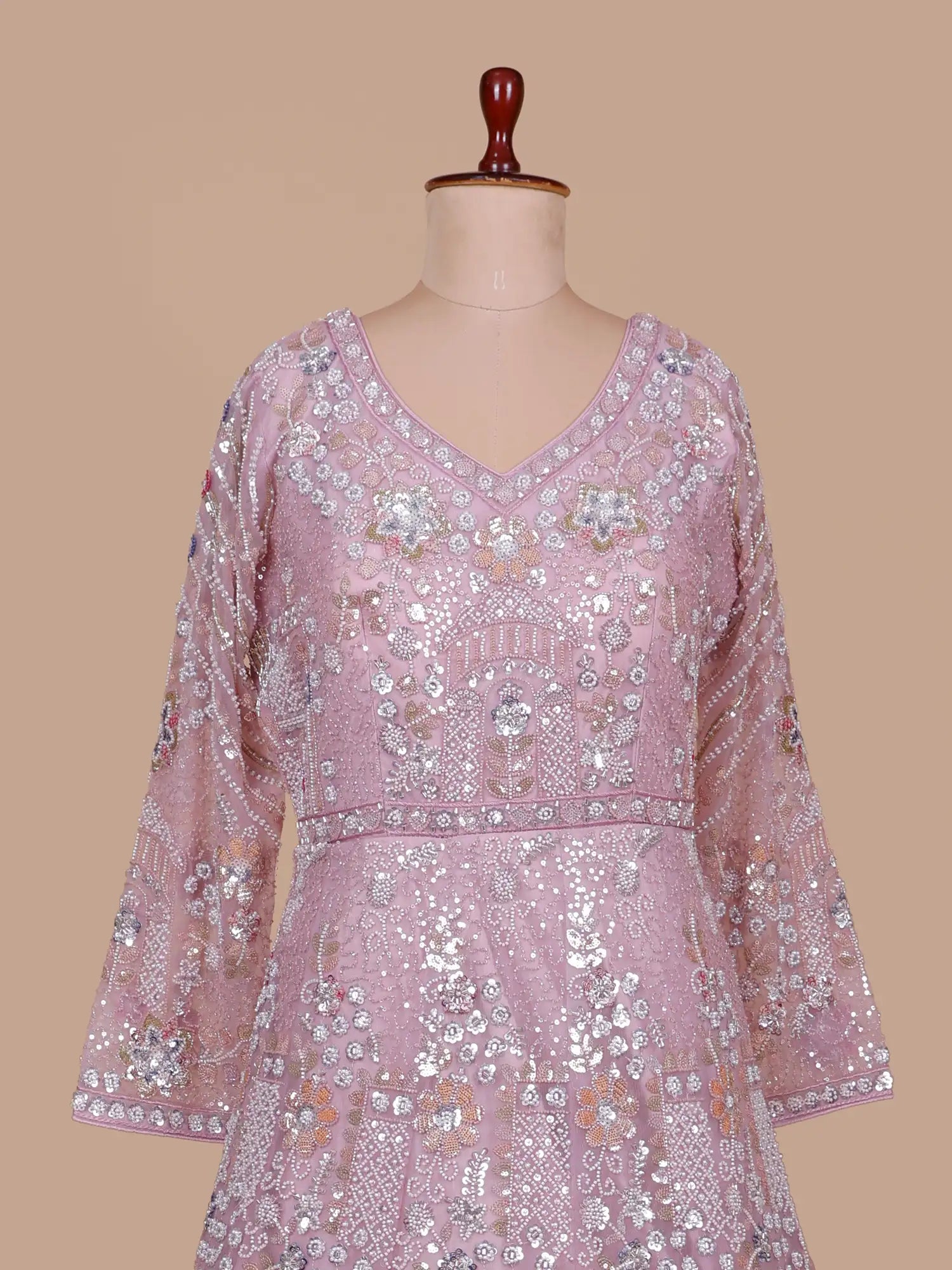 Buy Superb Pink Couture Long Gown For Luxury Indian Occasion Wear