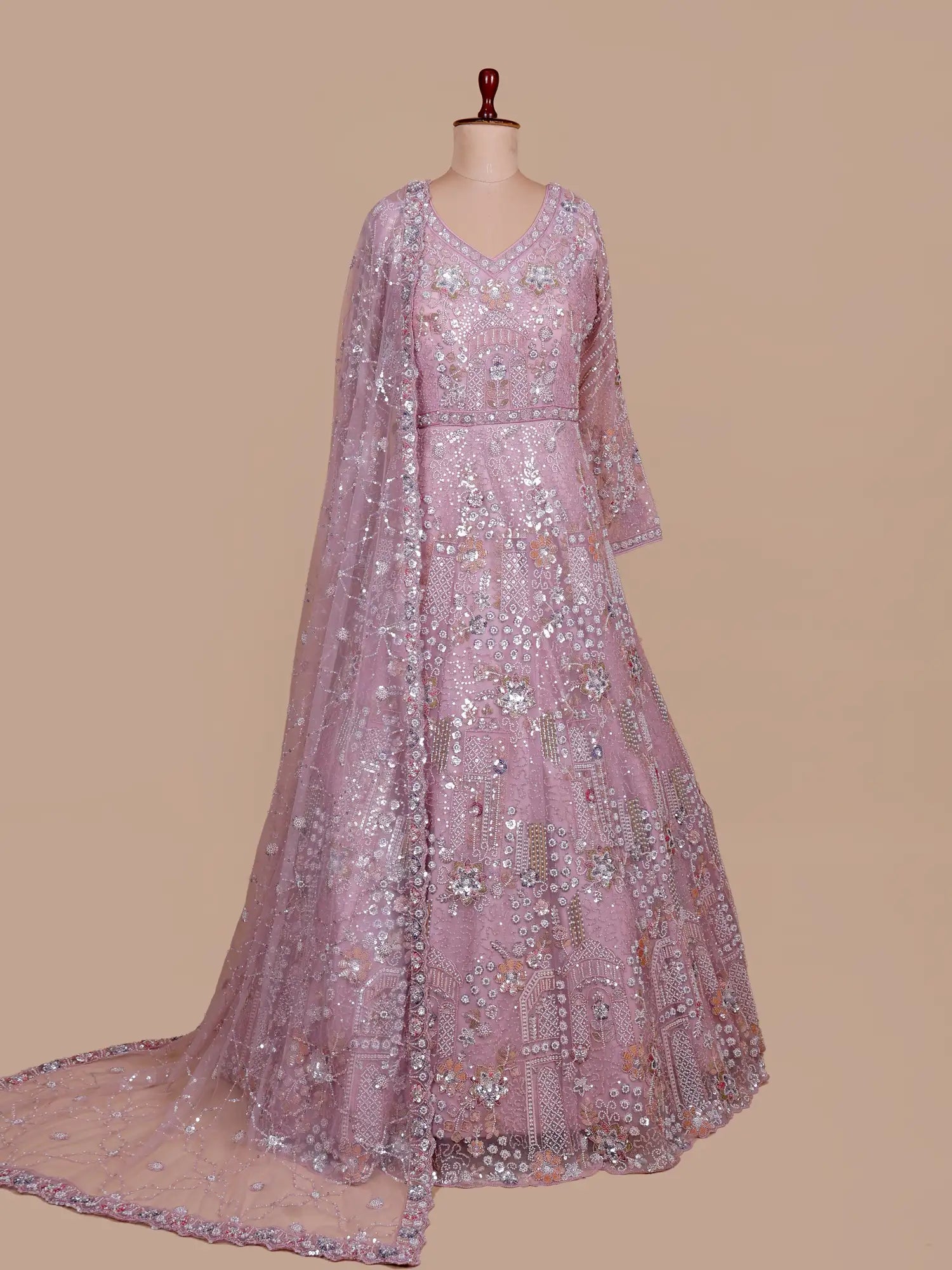 Buy Superb Pink Couture Long Gown For Luxury Indian Occasion Wear