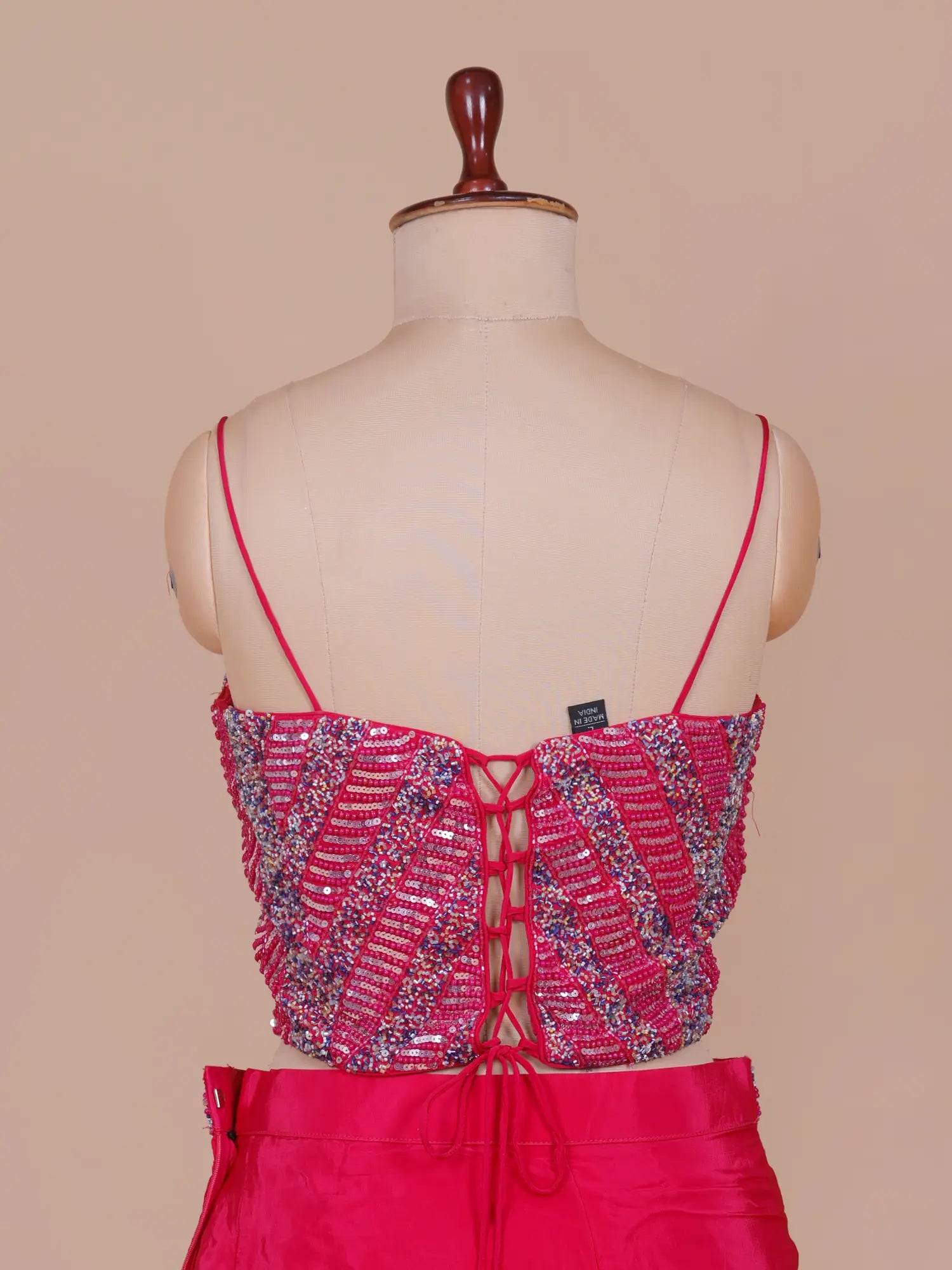 Discover Elite Pink Satin Silk Designer Fusion Lehenga Online
