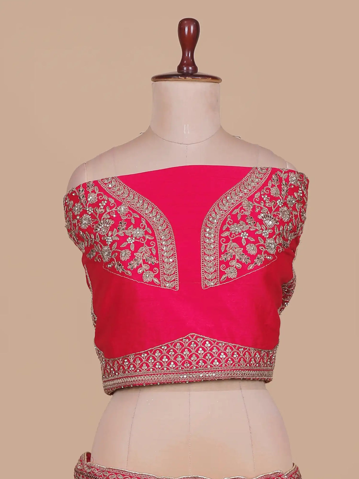 Grand Bridal Elegance Rani Pink Silk Lehenga with Floral Tree Work